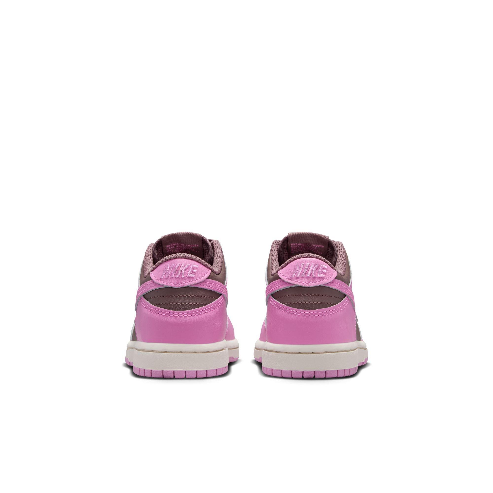 Nike Dunk Low "Tattoo/Lt Magenta/Pale Ivory" Preschool Girls' Shoe - BROWN/PINK Thumbnail View 7