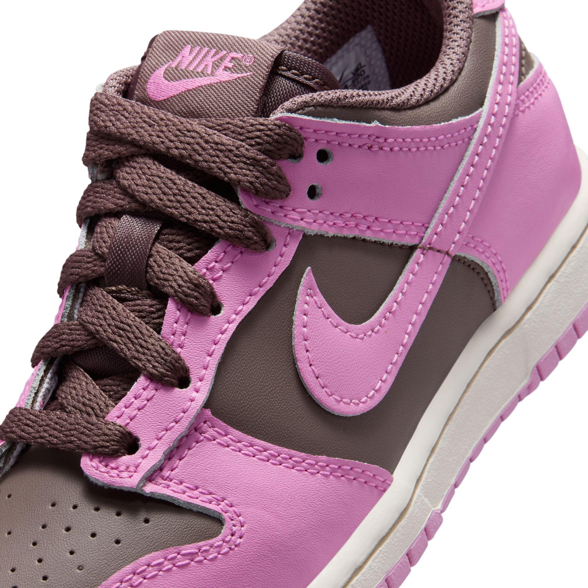 Nike Dunk Low "Tattoo/Lt Magenta/Pale Ivory" Preschool Girls' Shoe - BROWN/PINK Thumbnail View 10