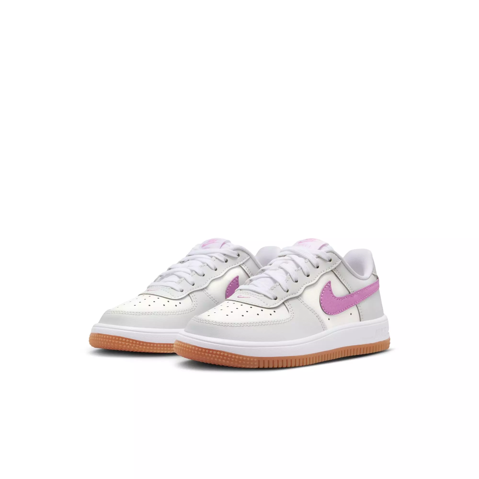 Nike Air Force 1 Low "White/Lt Magenta/Off-White" Preschool Girls' Shoe - MAGENTA