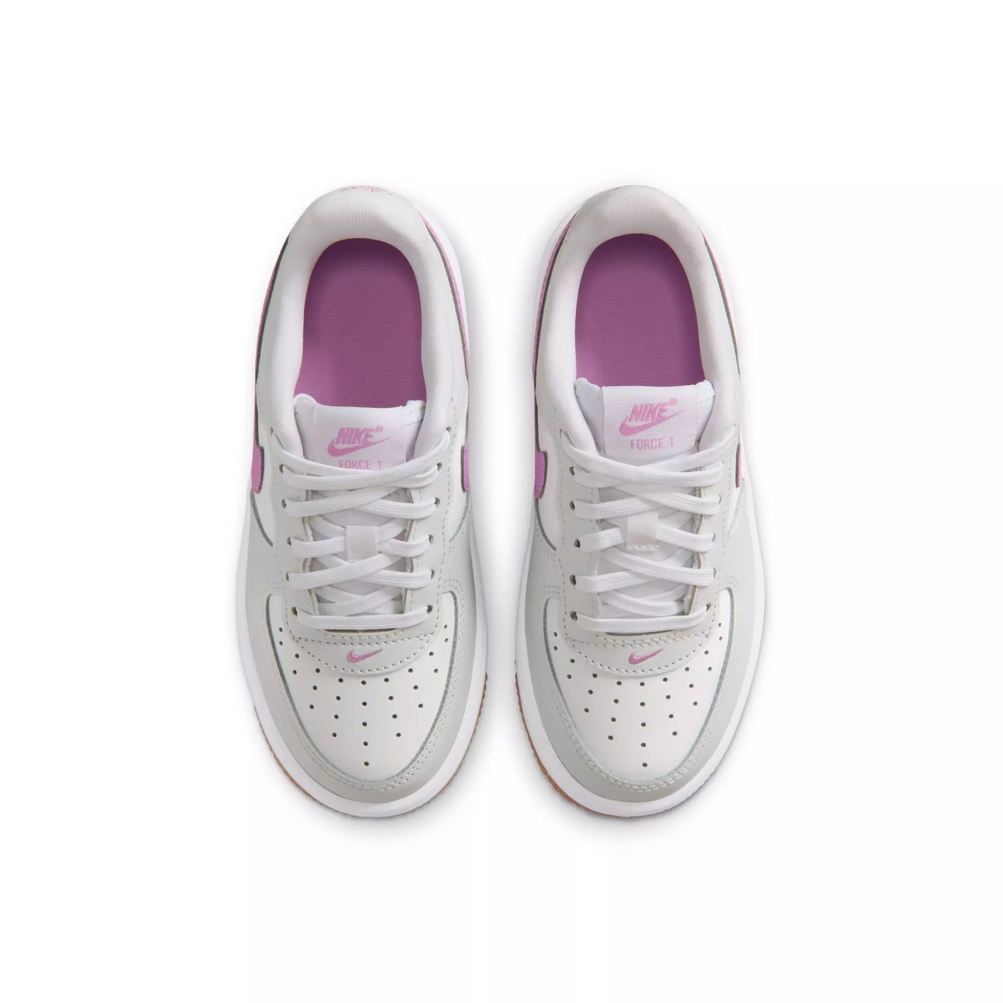 Nike Air Force 1 Low "White/Lt Magenta/Off-White" Preschool Girls' Shoe - MAGENTA