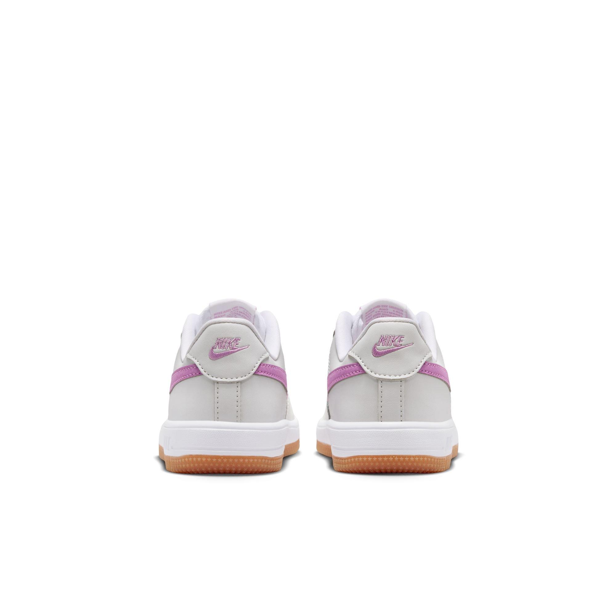 Nike Air Force 1 Low "White/Lt Magenta/Off-White" Preschool Girls' Shoe - MAGENTA Thumbnail View 7