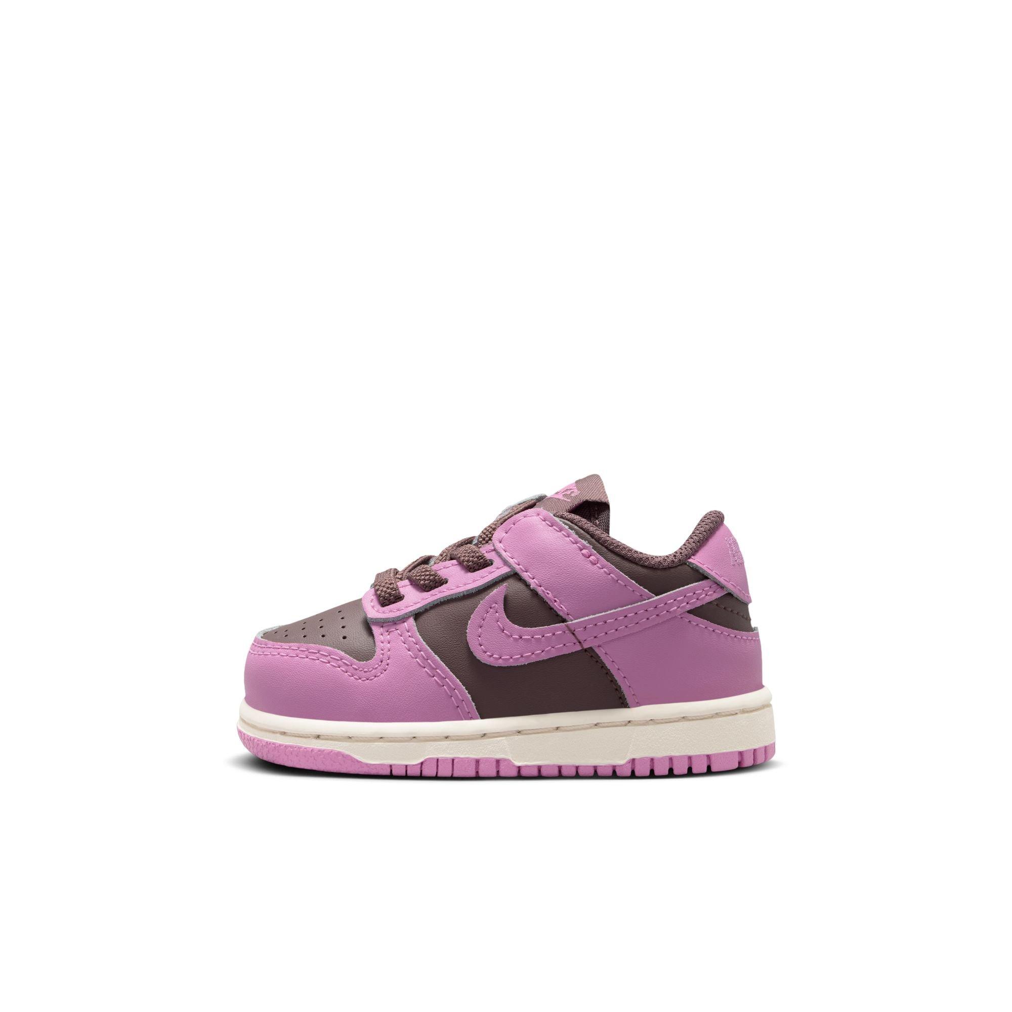 Nike Dunk Low "Tattoo/Lt Magenta/Pale Ivory" Toddler Girls' Shoe - BROWN/PINK Thumbnail View 4
