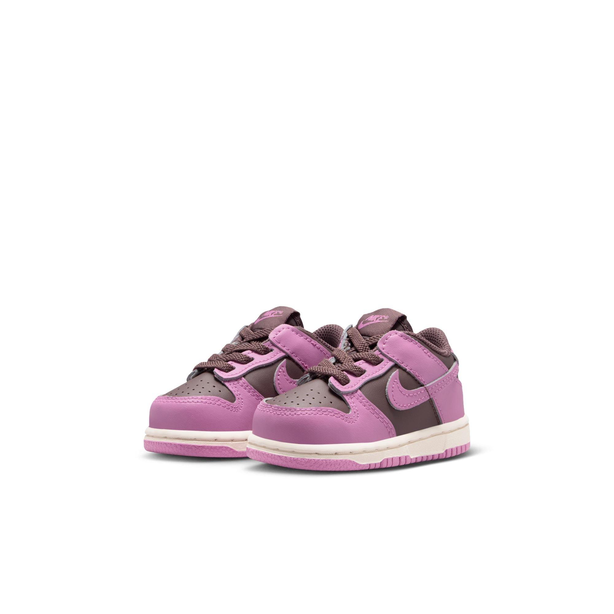 Nike Dunk Low "Tattoo/Lt Magenta/Pale Ivory" Toddler Girls' Shoe - BROWN/PINK Thumbnail View 5