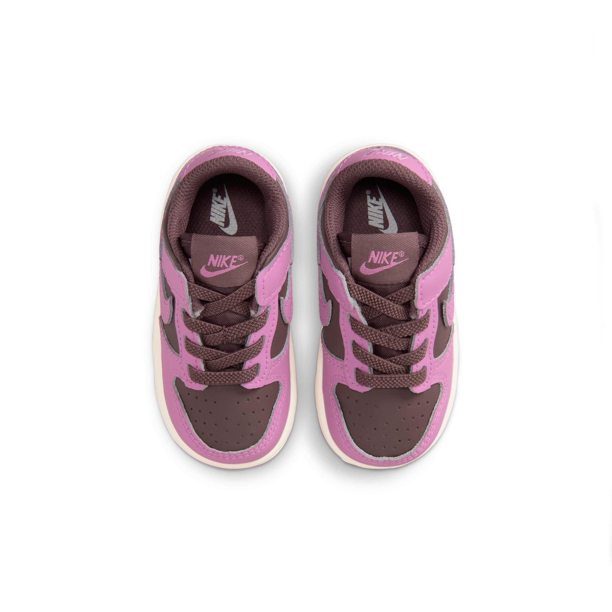 Nike Dunk Low "Tattoo/Lt Magenta/Pale Ivory" Toddler Girls' Shoe - BROWN/PINK Thumbnail View 6