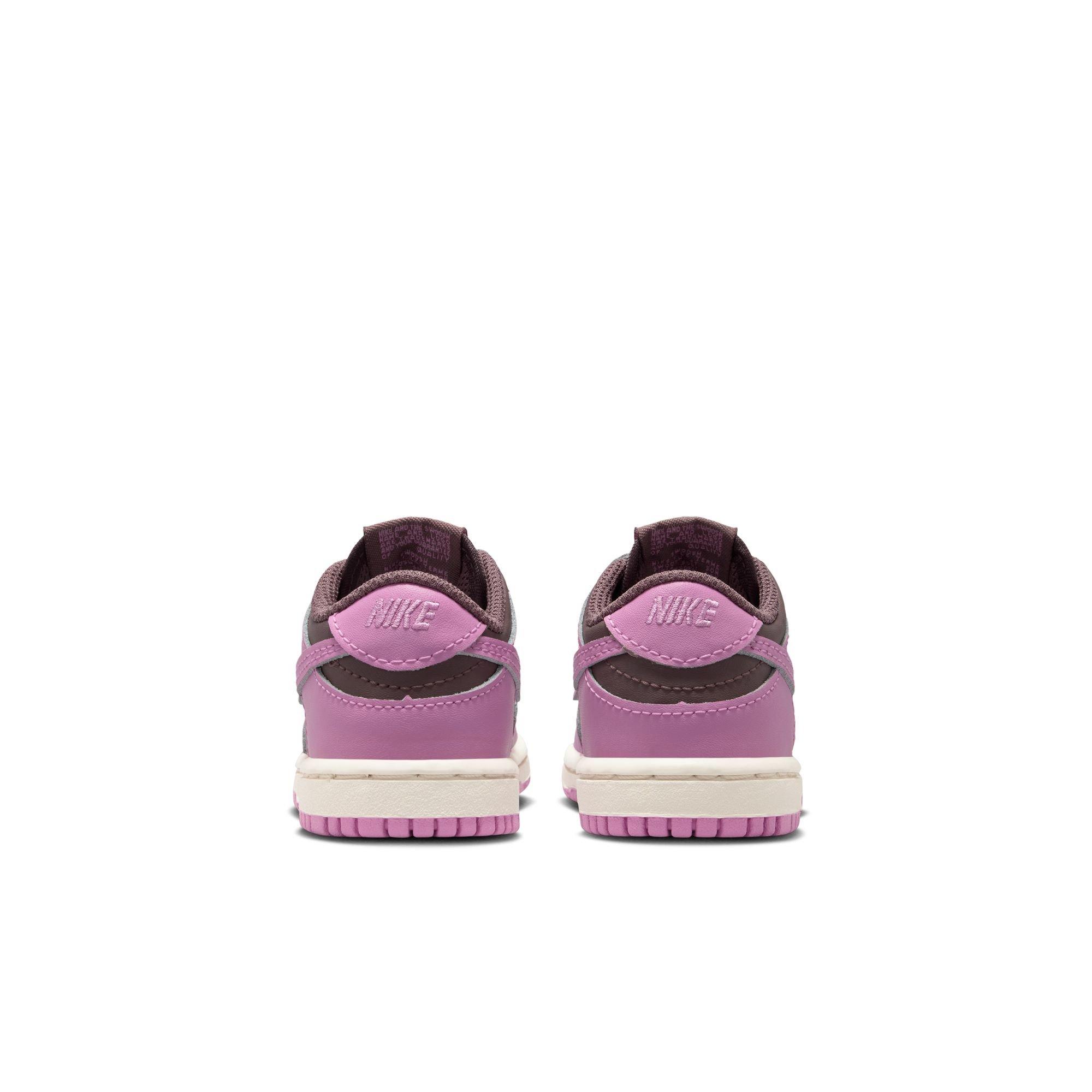 Nike Dunk Low "Tattoo/Lt Magenta/Pale Ivory" Toddler Girls' Shoe - BROWN/PINK Thumbnail View 7