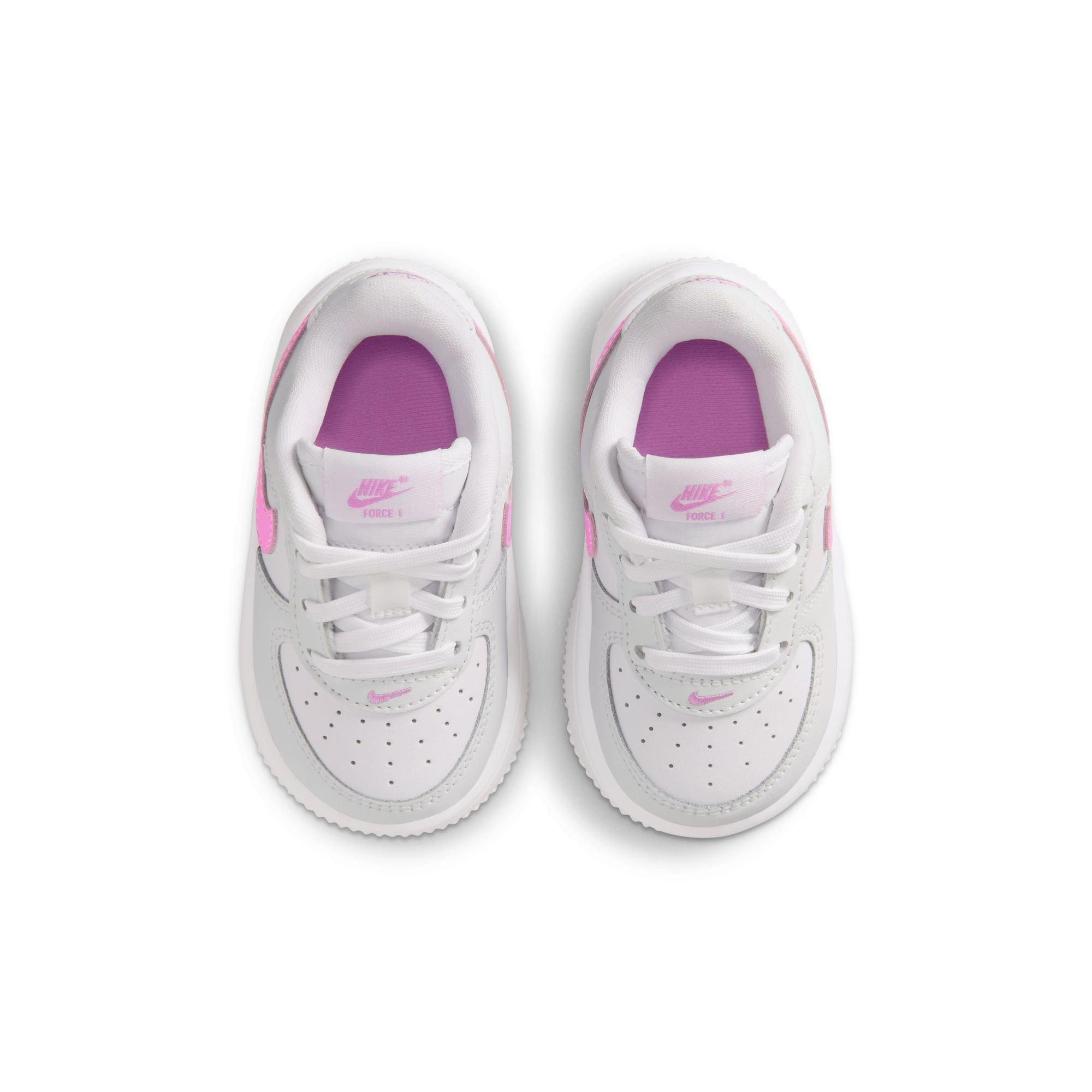 Nike Air Force 1 "White/Lt Magenta/Off-White" Toddler Girls' Shoe - MAGENTA Thumbnail View 6