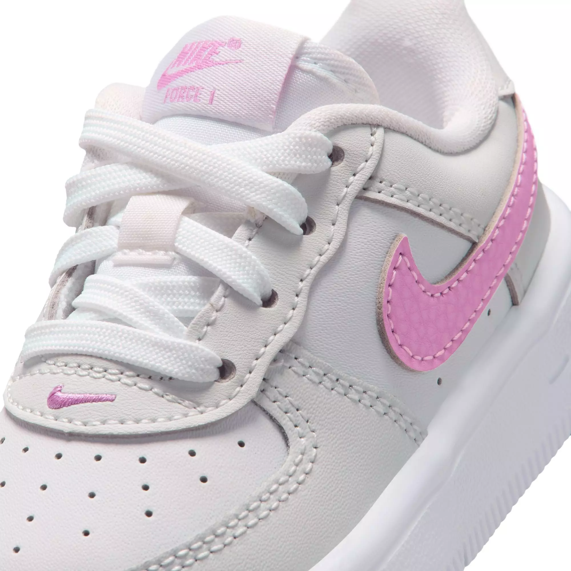 Nike Air Force 1 "White/Lt Magenta/Off-White" Toddler Girls' Shoe - MAGENTA
