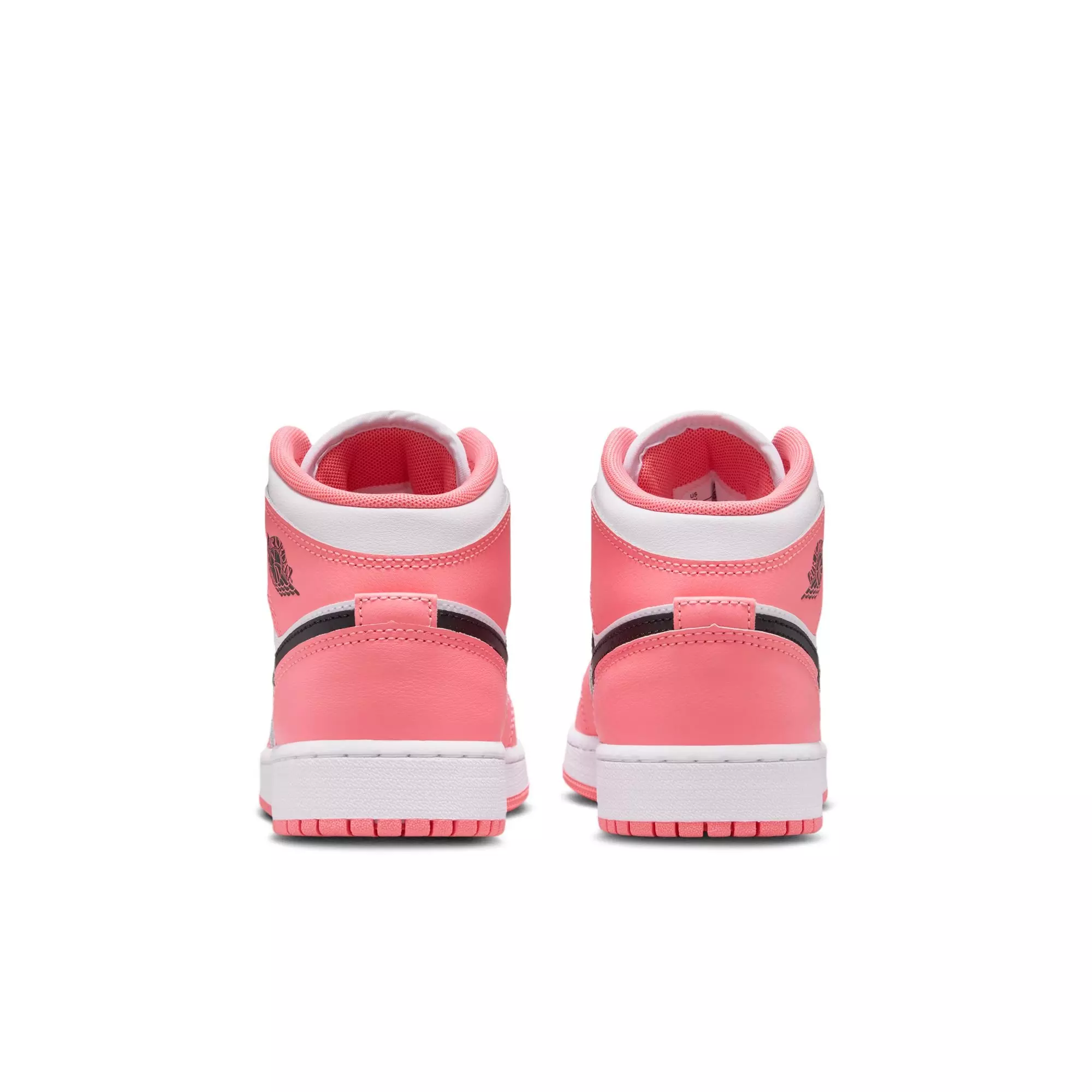 Jordan 1 Mid "Pink Gaze/Black/White" Grade School Girls' Shoe - PINK/BLACK