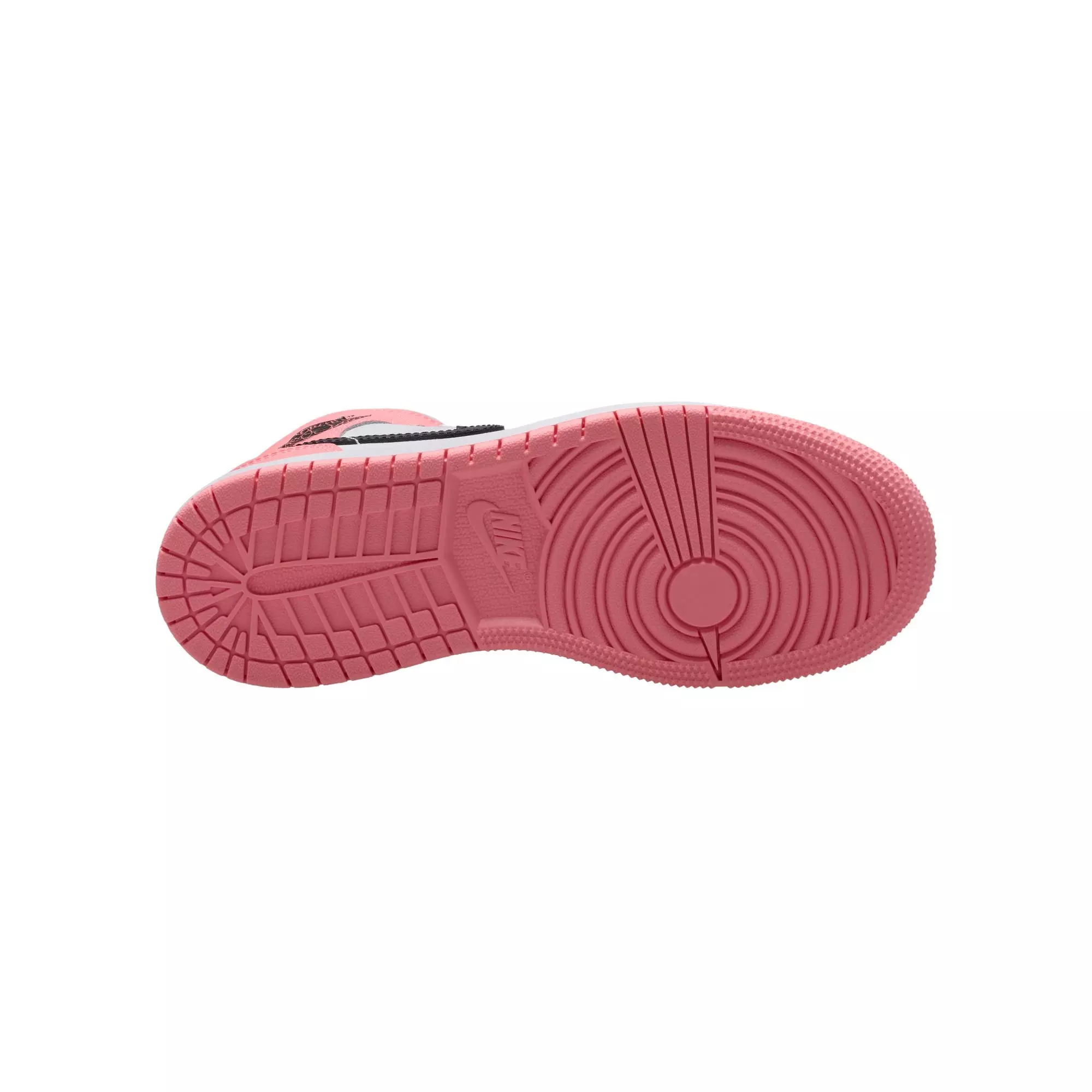 Jordan 1 Mid "Pink Gaze/Black/White" Grade School Girls' Shoe - PINK/BLACK