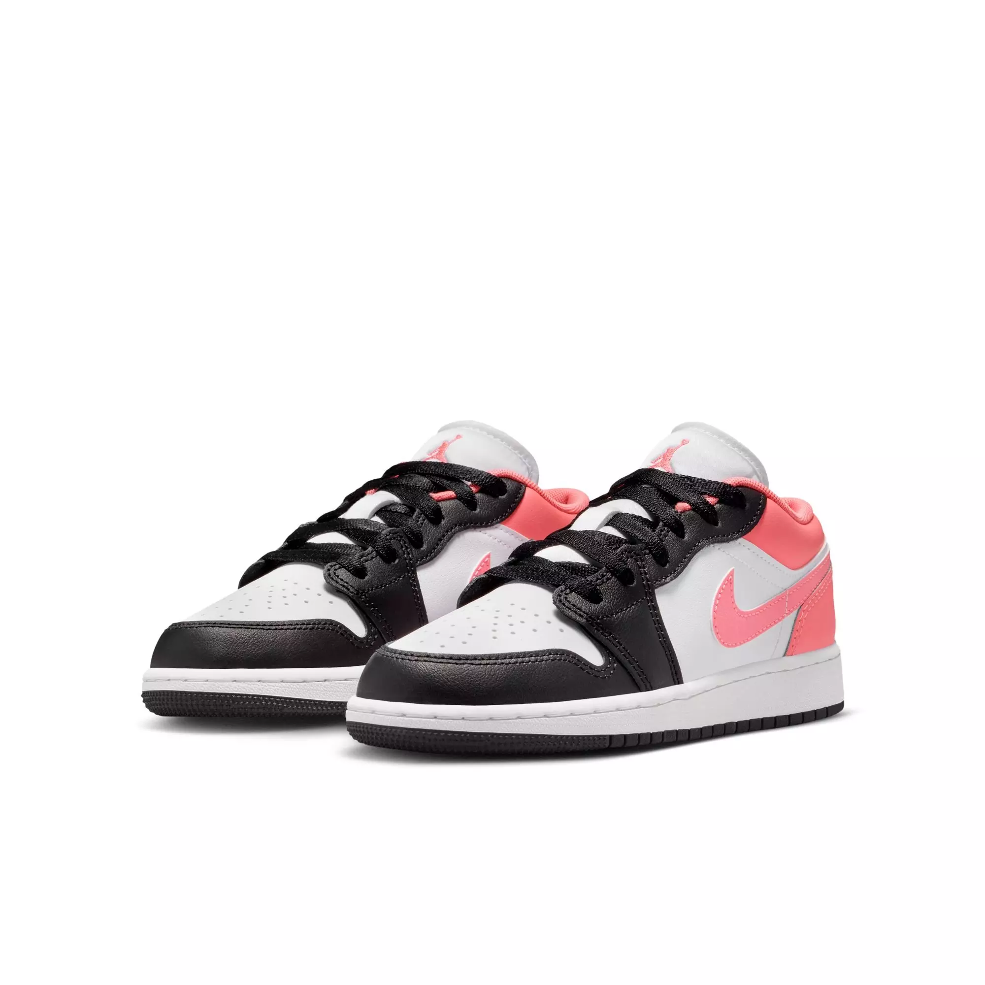 Jordan 1 Low "Black/Pink Gaze/White" Grade School Girls' Shoe - PINK/BLACK