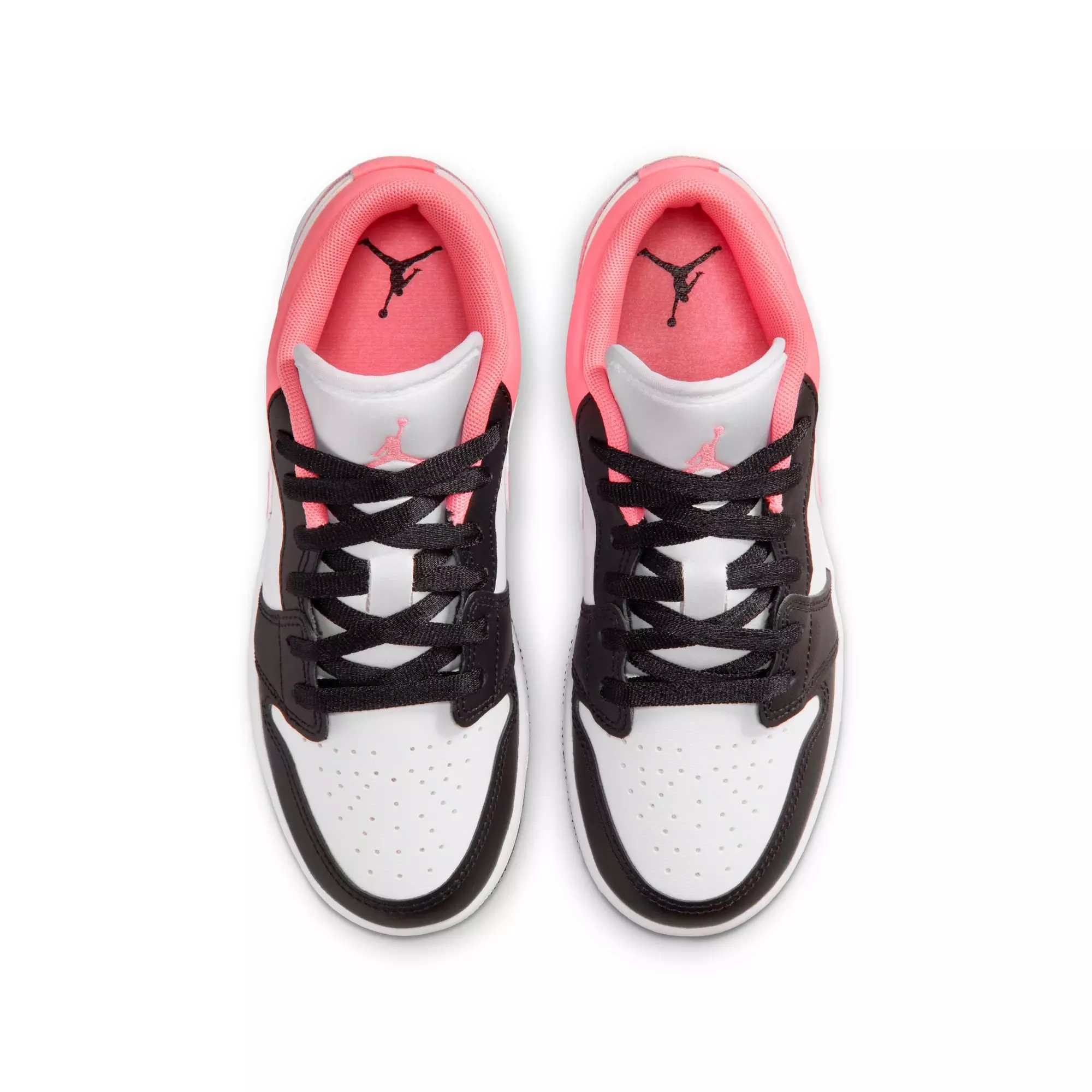 Jordan 1 Low "Black/Pink Gaze/White" Grade School Girls' Shoe - PINK/BLACK