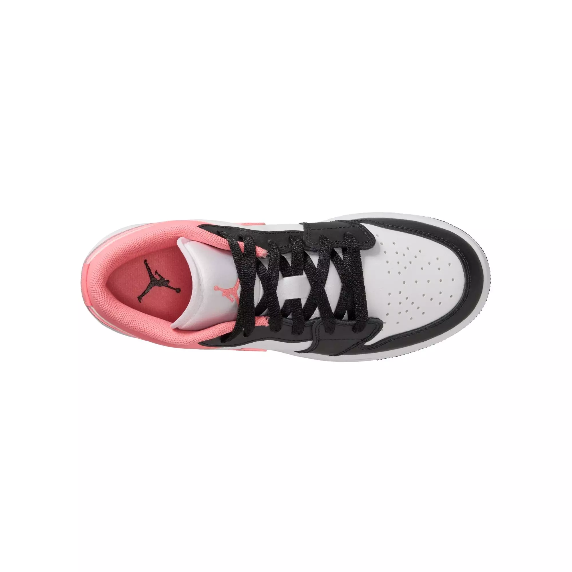 Jordan 1 Low "Black/Pink Gaze/White" Grade School Girls' Shoe - PINK/BLACK