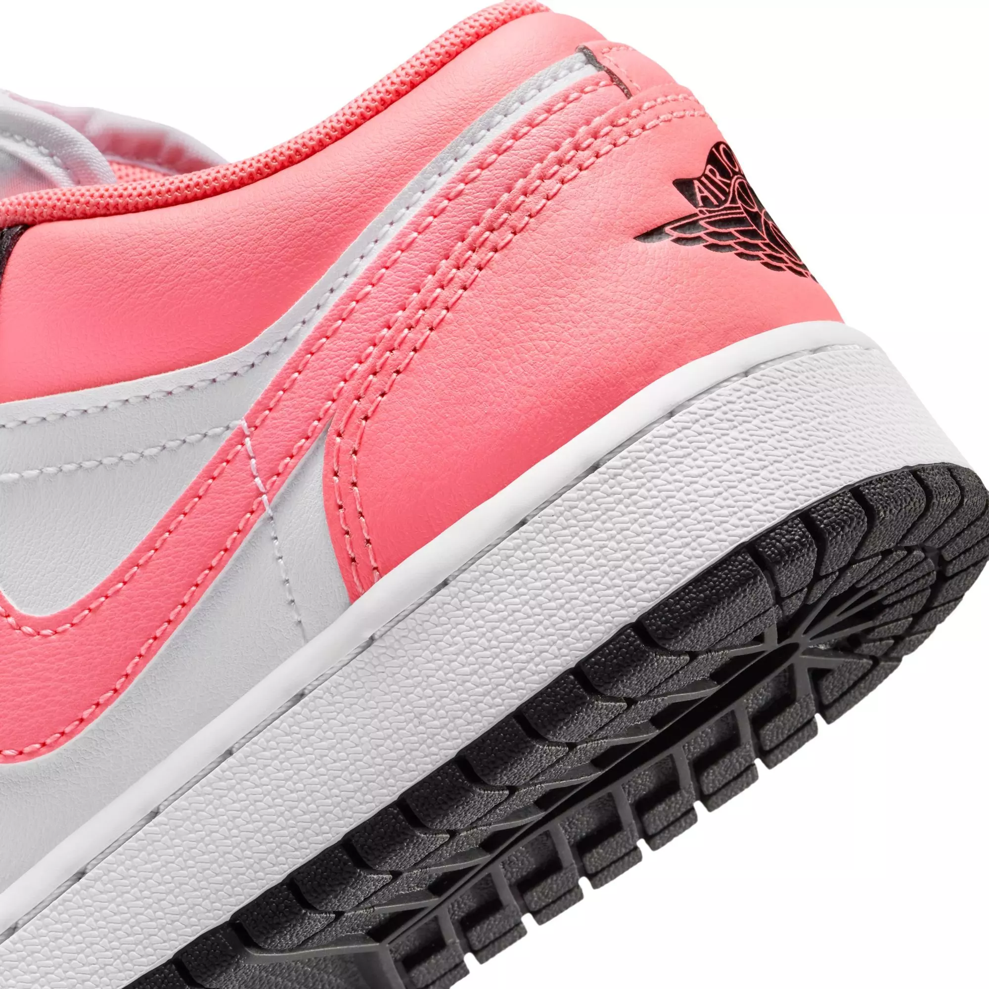 Jordan 1 Low "Black/Pink Gaze/White" Grade School Girls' Shoe - PINK/BLACK