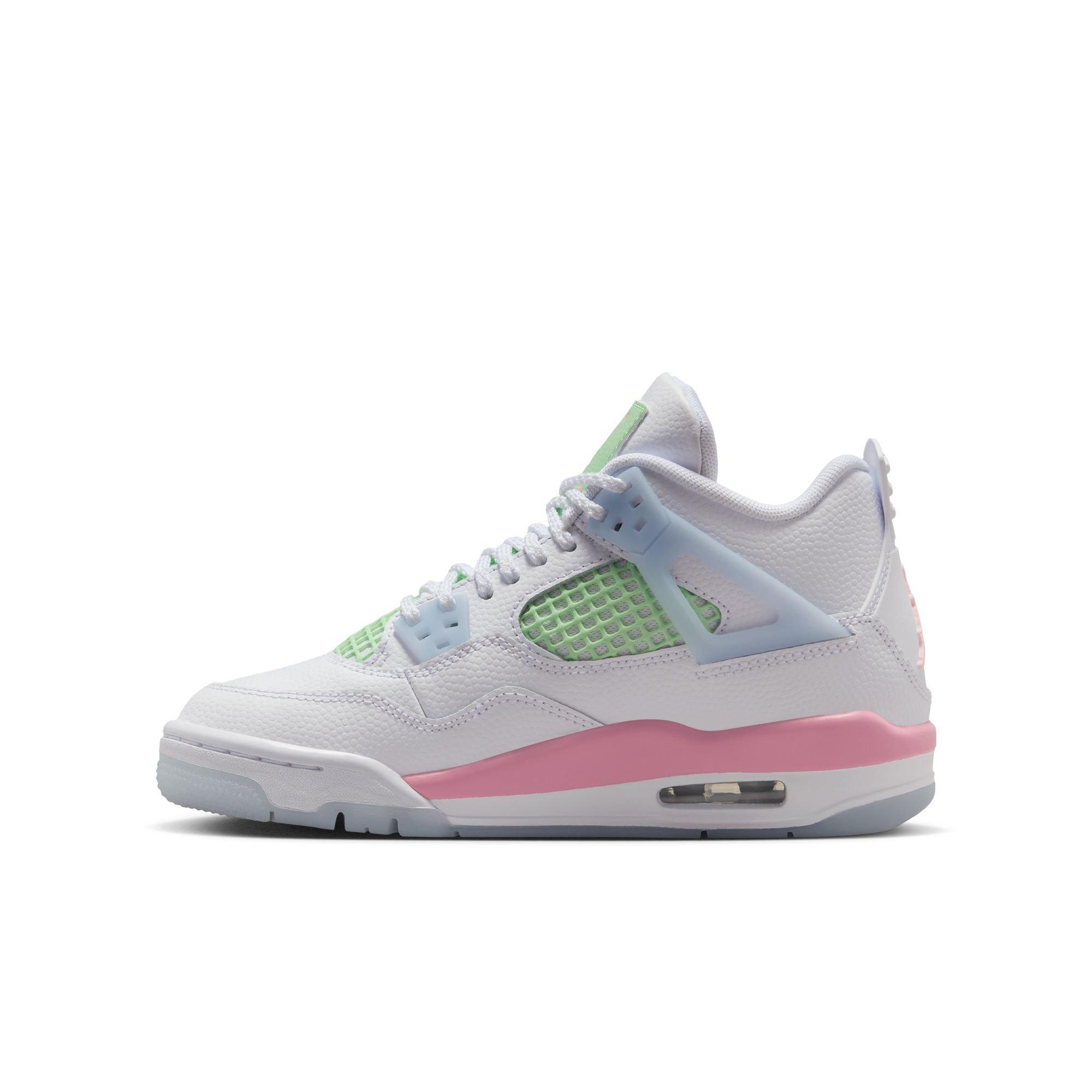 Jordan 4 Retro &ldquo;Valentine's Day&rdquo; Grade School Kids' Shoe - WHITE/SOFT PINK/HALF BLUE Thumbnail View 12
