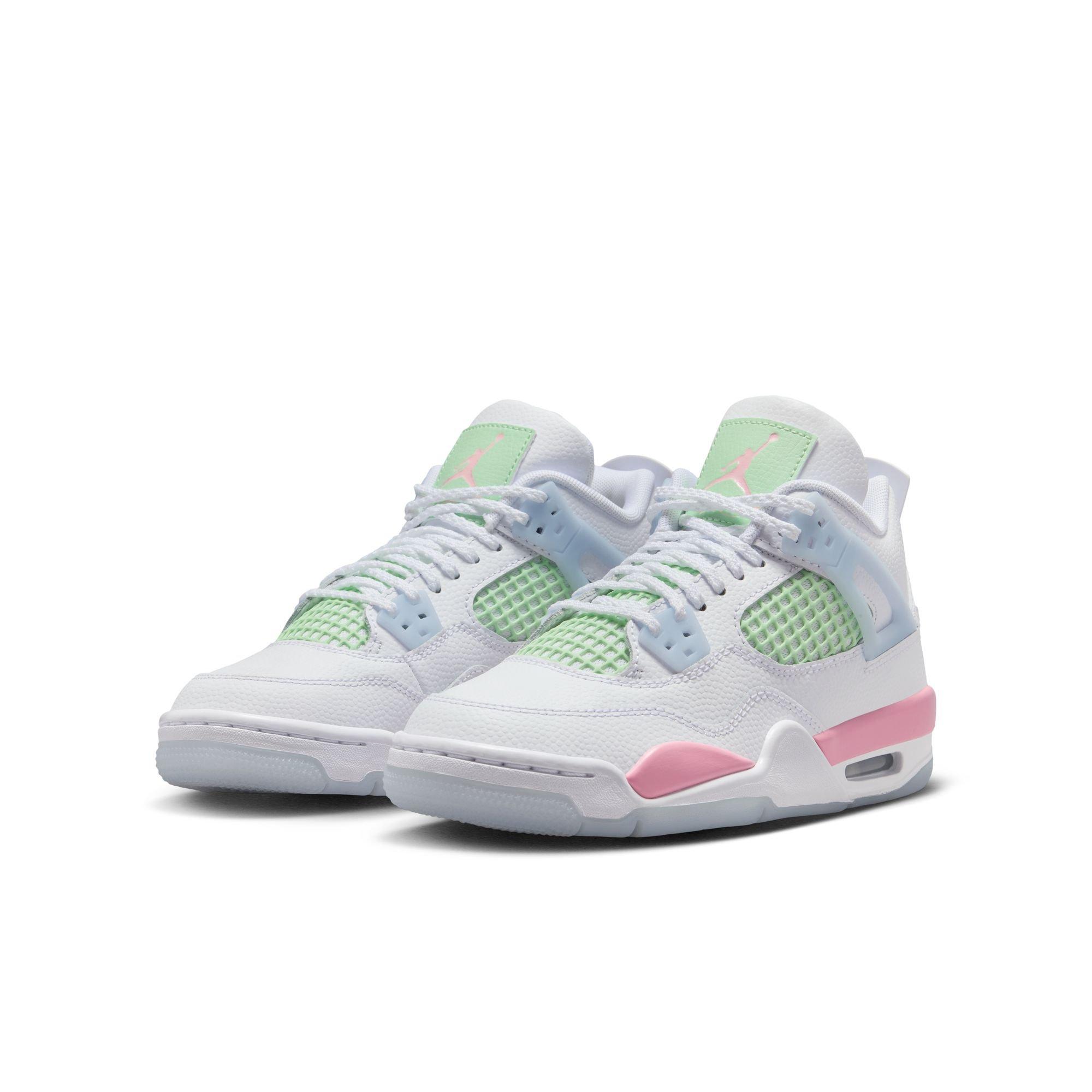 Jordan 4 Retro &ldquo;Valentine's Day&rdquo; Grade School Kids' Shoe - WHITE/SOFT PINK/HALF BLUE Thumbnail View 4