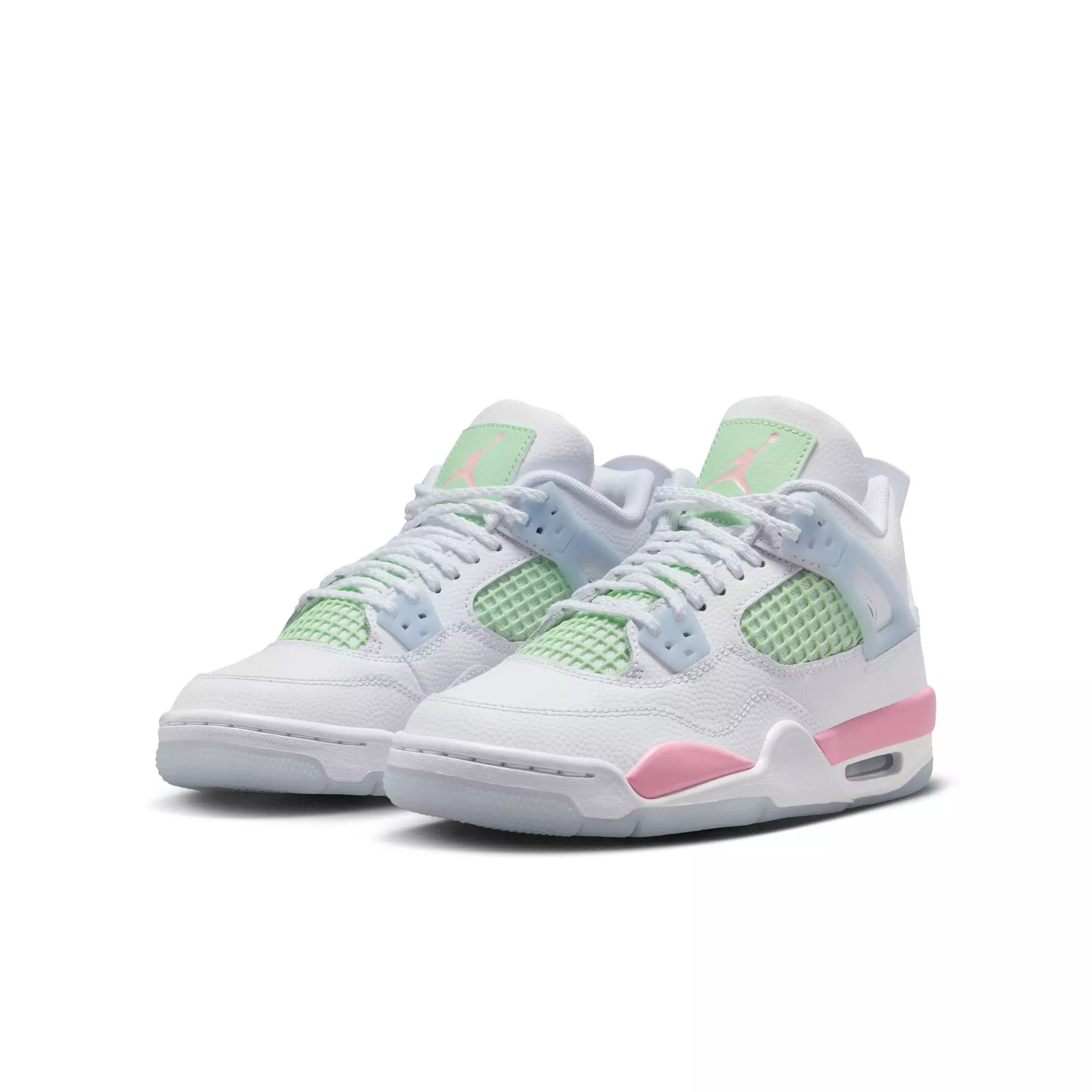 Jordan 4 Retro &ldquo;Valentine's Day&rdquo; Grade School Kids' Shoe - WHITE/SOFT PINK/HALF BLUE