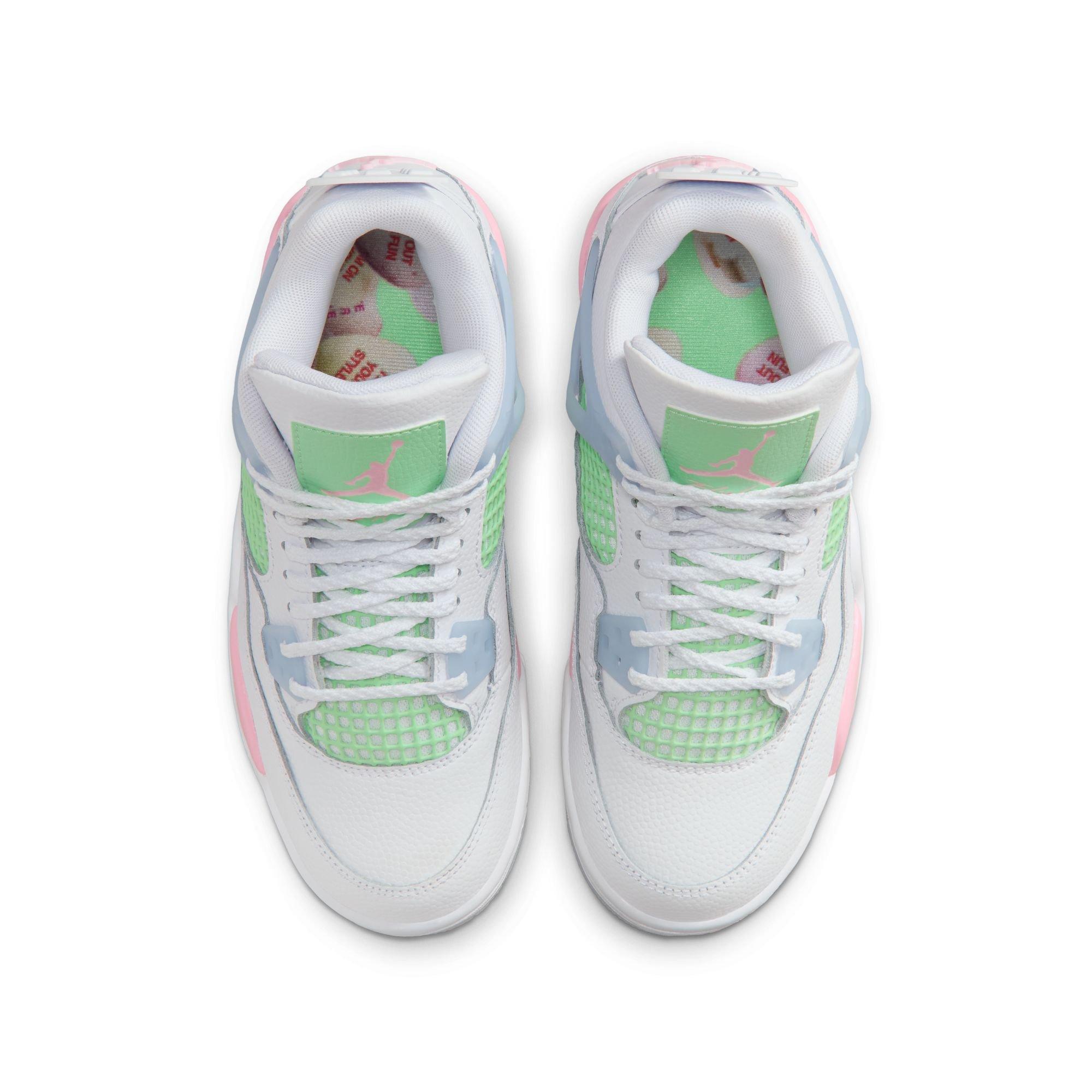 Jordan 4 Retro &ldquo;Valentine's Day&rdquo; Grade School Kids' Shoe - WHITE/SOFT PINK/HALF BLUE Thumbnail View 14