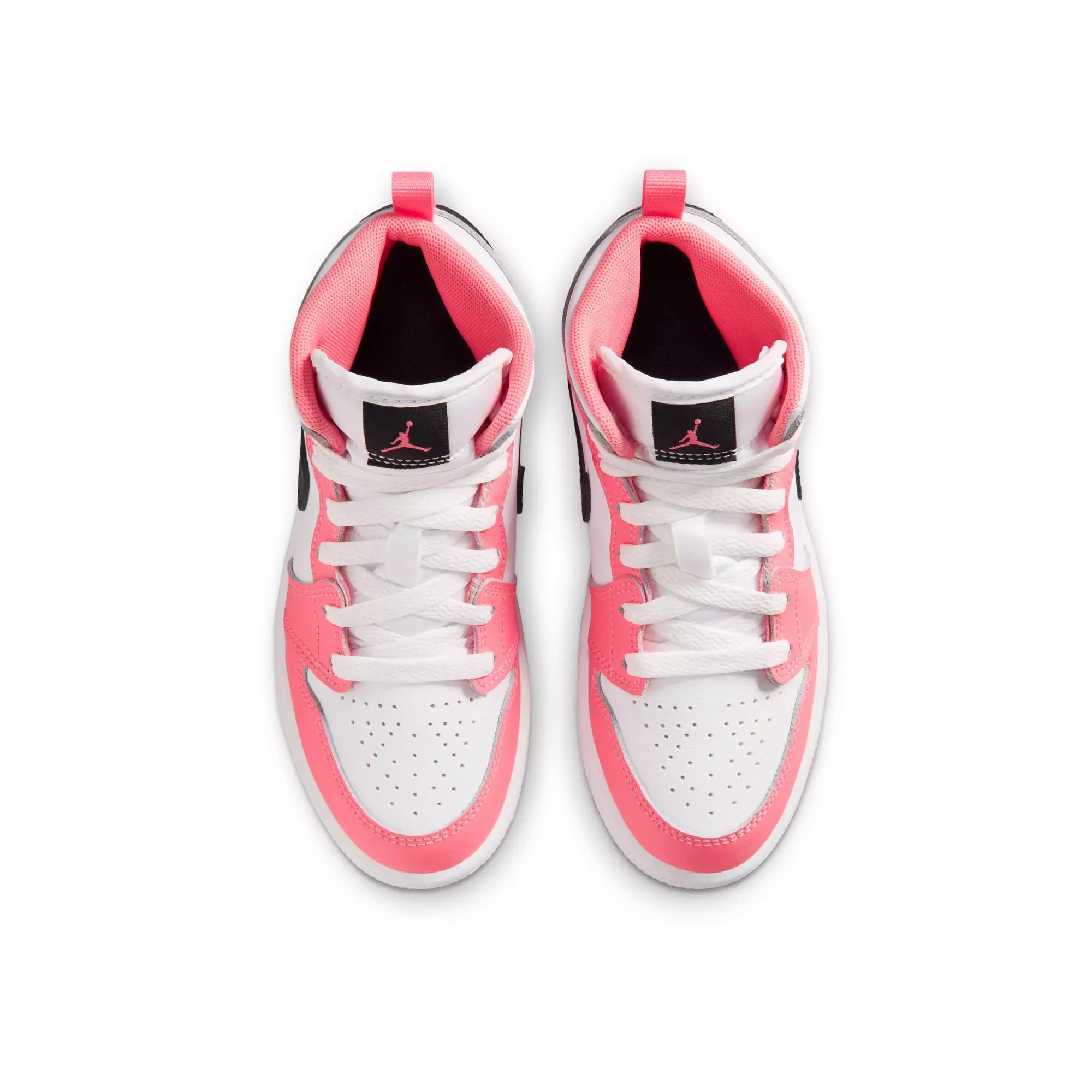 Jordan 1 Mid "Pink Gaze/Black/White" Preschool Girls' Shoe - PINK/BLACK