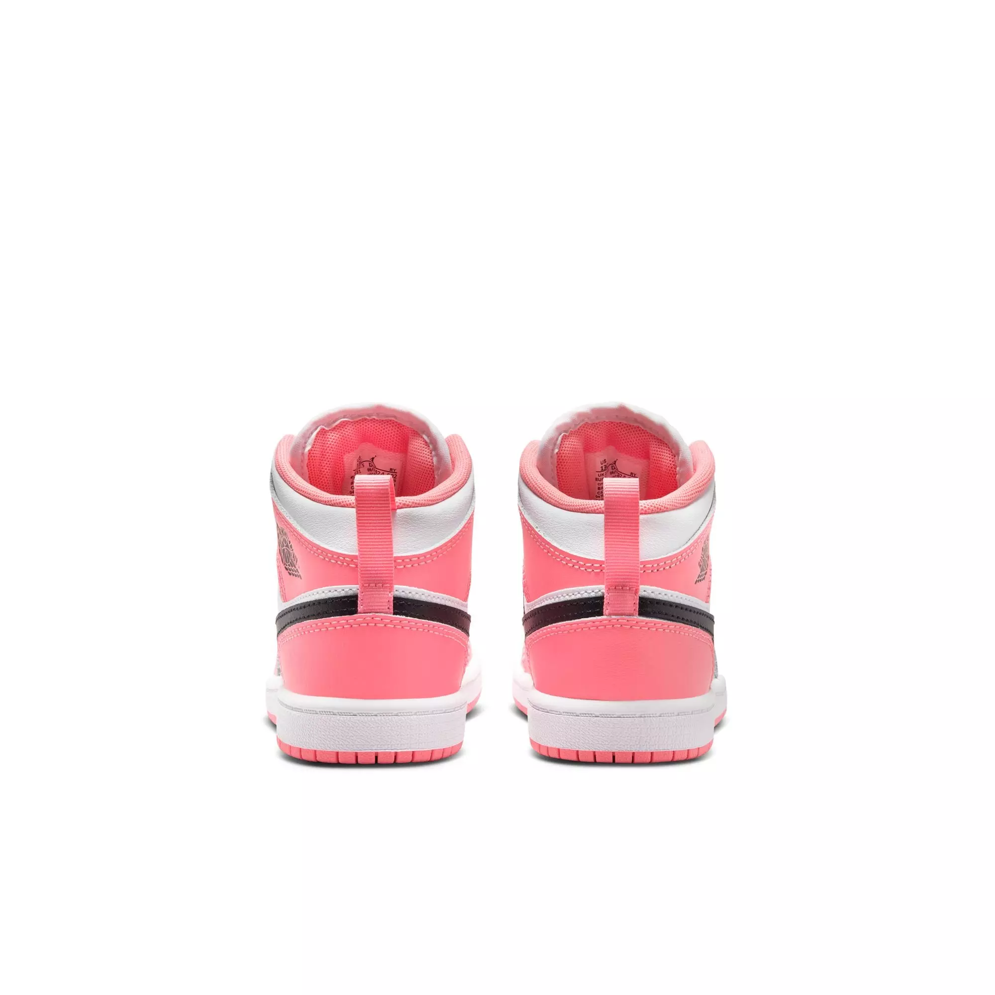 Jordan 1 Mid "Pink Gaze/Black/White" Preschool Girls' Shoe - PINK/BLACK