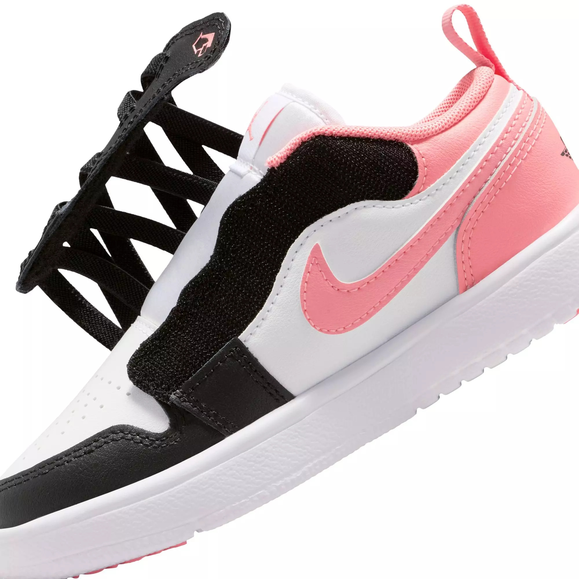Jordan 1 Low Alt "Black/Pink Gaze/White" Preschool Girls' Shoe - BLACK/PINK