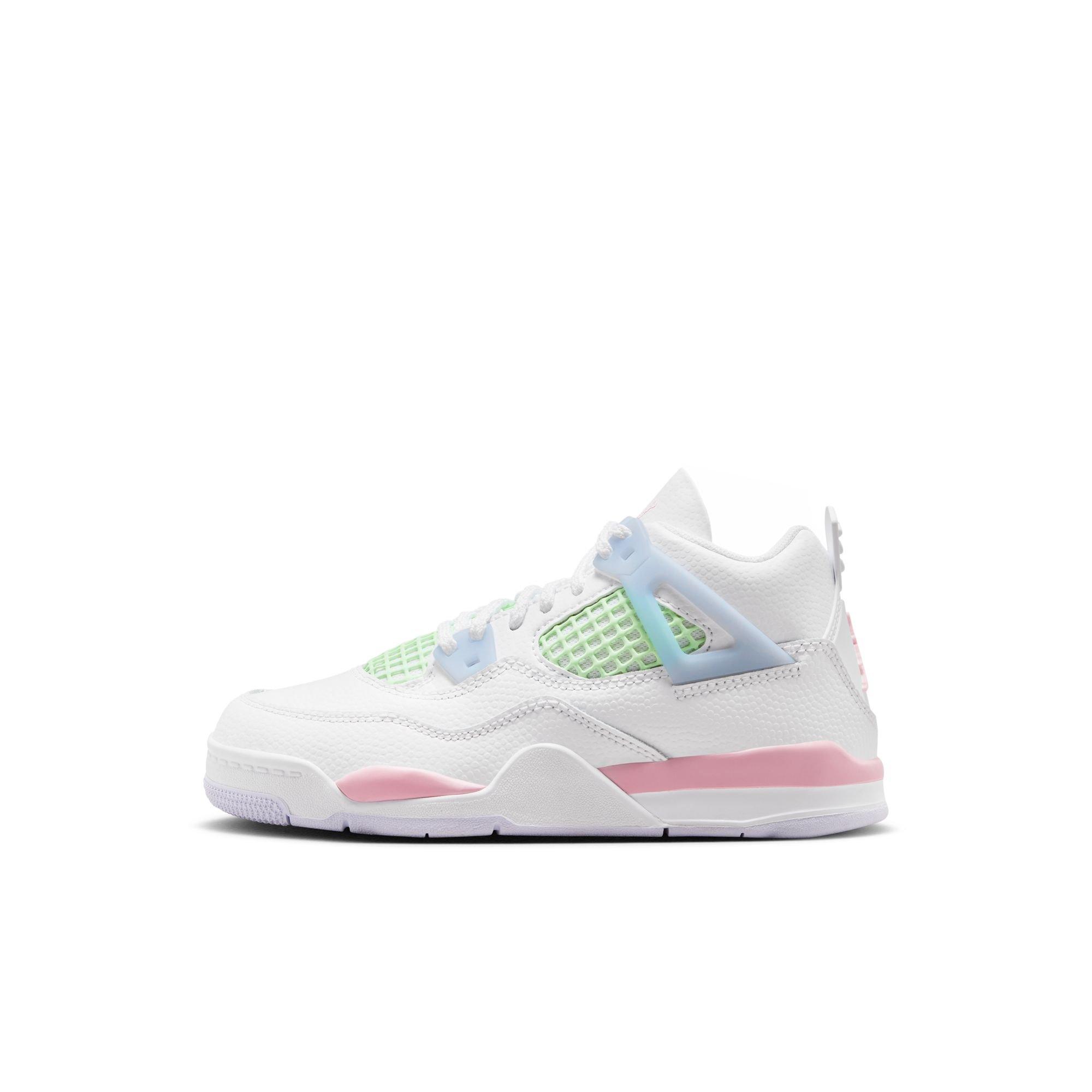 Jordan 4 Retro &ldquo;Valentine's Day&rdquo; Preschool Kids' Shoe - WHITE/SOFT PINK/HALF BLUE Thumbnail View 10