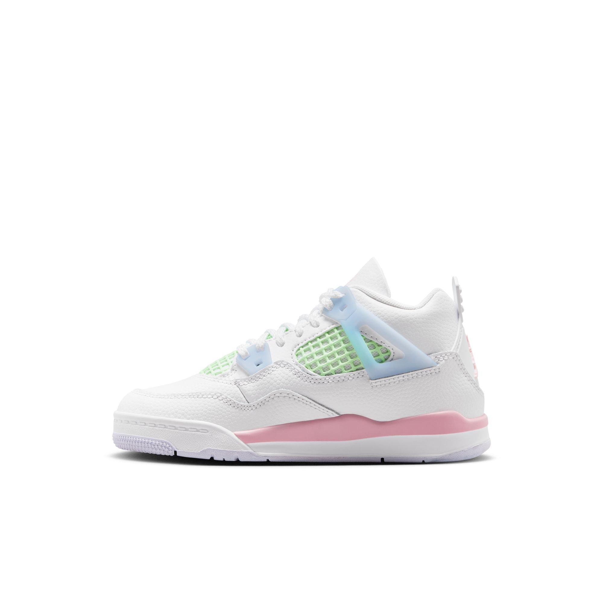 Jordan 4 Retro &ldquo;Valentine's Day&rdquo; Preschool Kids' Shoe - WHITE/SOFT PINK/HALF BLUE Thumbnail View 11