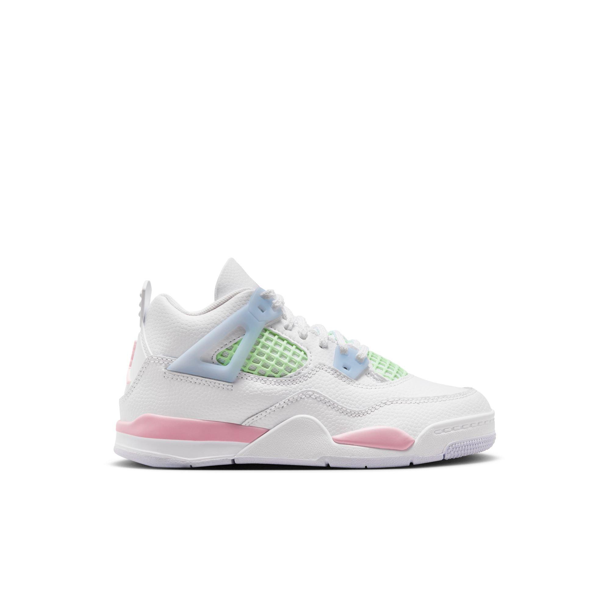Jordan 4 Retro &ldquo;Valentine's Day&rdquo; Preschool Kids' Shoe - WHITE/SOFT PINK/HALF BLUE Thumbnail View 2