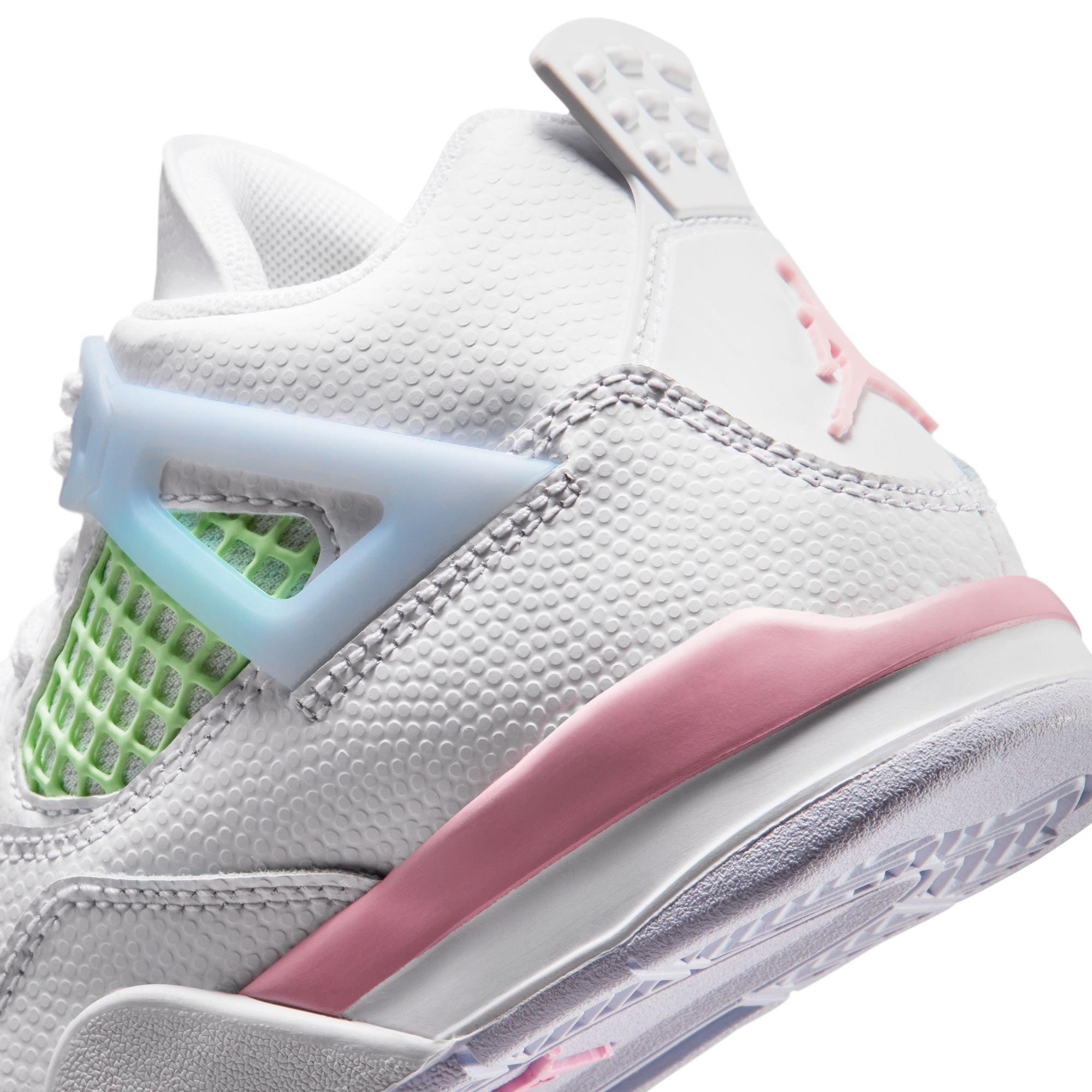 Jordan 4 Retro &ldquo;Valentine's Day&rdquo; Preschool Kids' Shoe - WHITE/SOFT PINK/HALF BLUE Thumbnail View 6