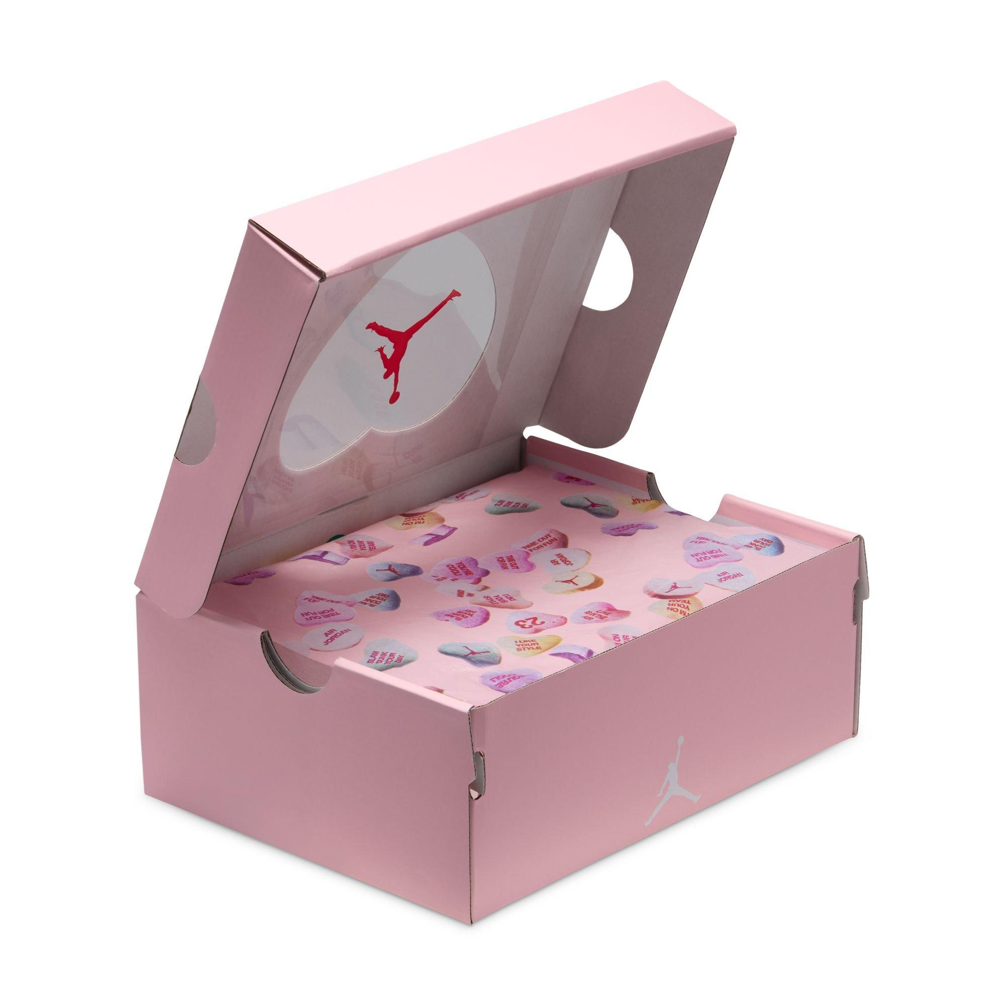 Jordan 4 Retro &ldquo;Valentine's Day&rdquo; Preschool Kids' Shoe - WHITE/SOFT PINK/HALF BLUE Thumbnail View 9