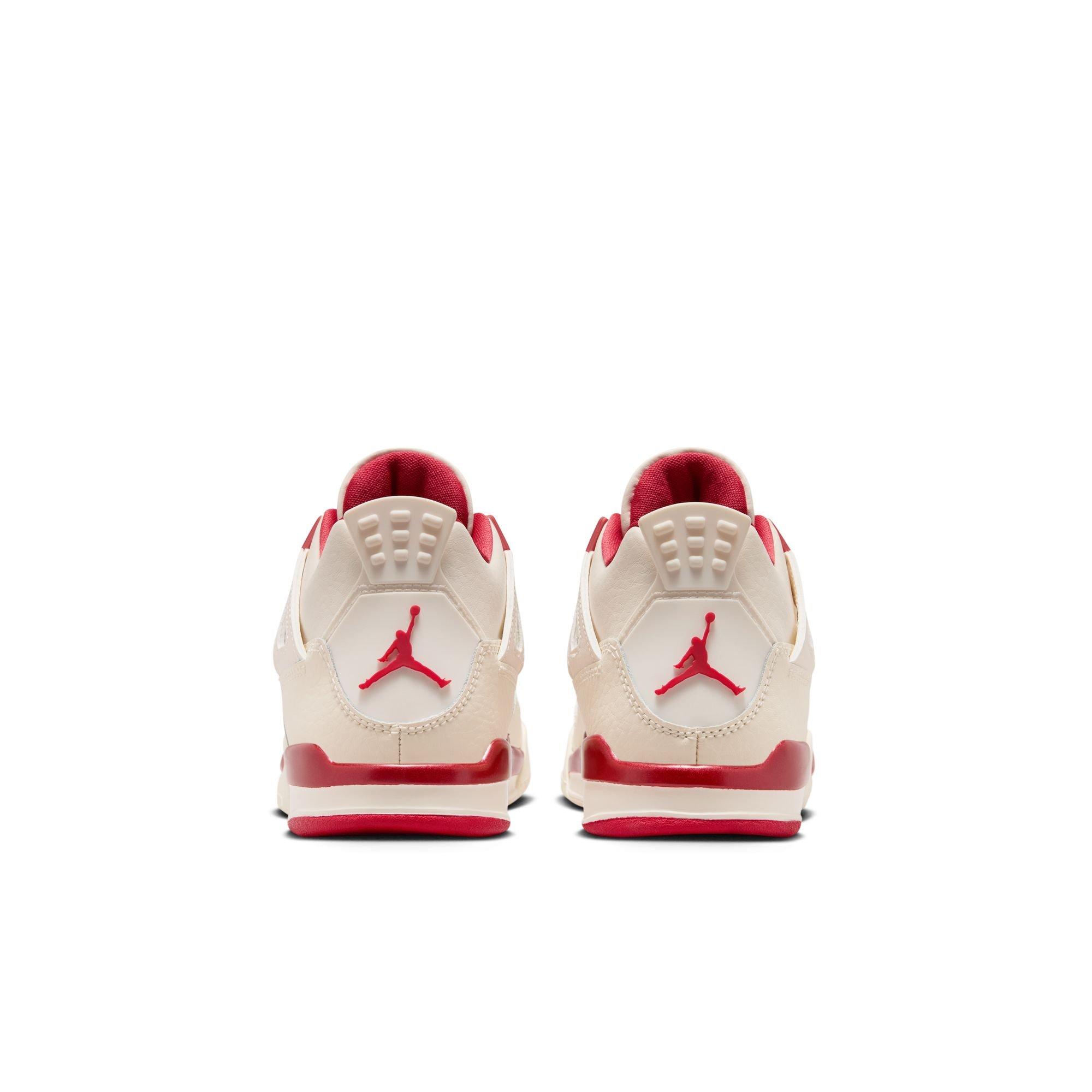 Jordan 4 Retro &ldquo;Sierra Red&rdquo; Preschool Girls' Shoe - PALE IVORY/SIERRA RED Thumbnail View 9
