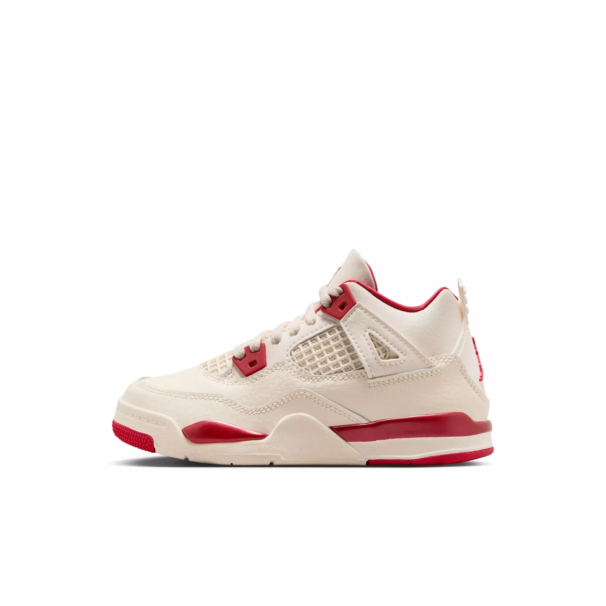 Jordan 4 Retro &ldquo;Sierra Red&rdquo; Preschool Girls' Shoe - PALE IVORY/SIERRA RED