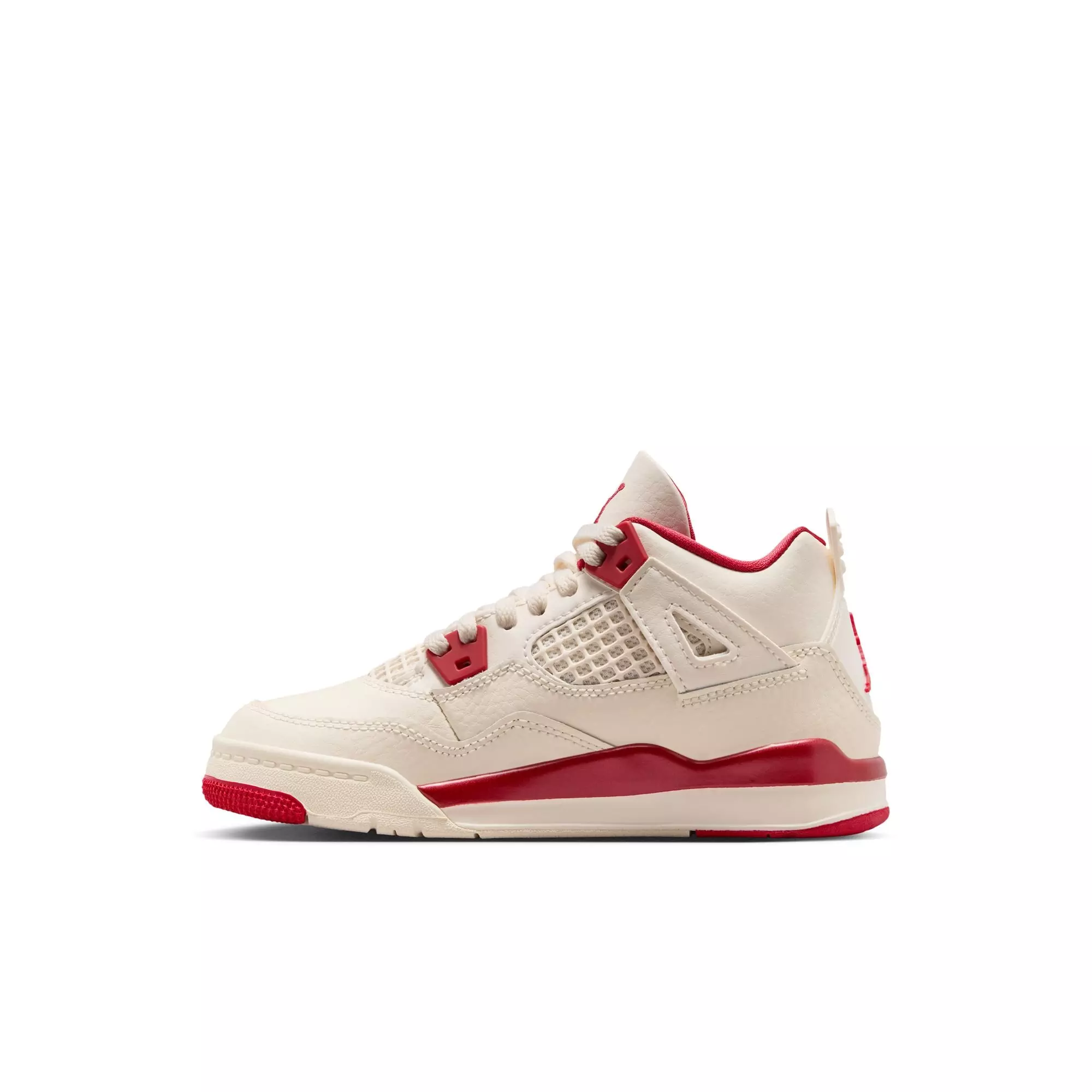 Jordan 4 Retro &ldquo;Sierra Red&rdquo; Preschool Girls' Shoe - PALE IVORY/SIERRA RED