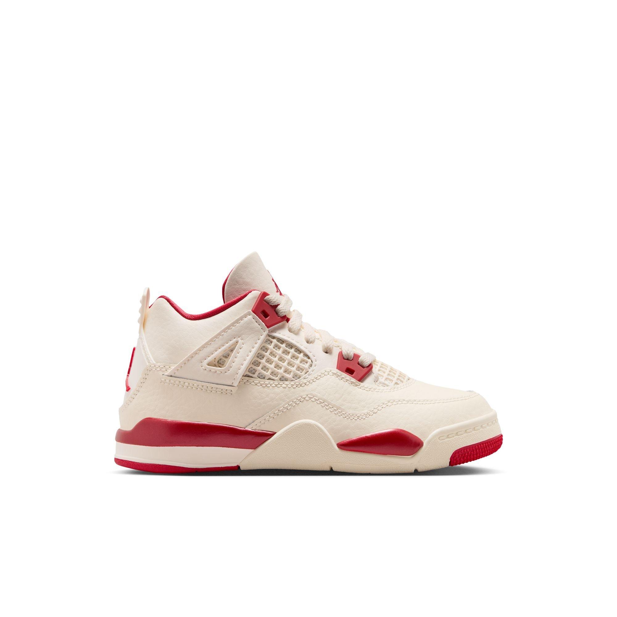 Jordan 4 Retro &ldquo;Sierra Red&rdquo; Preschool Girls' Shoe - PALE IVORY/SIERRA RED Thumbnail View 2