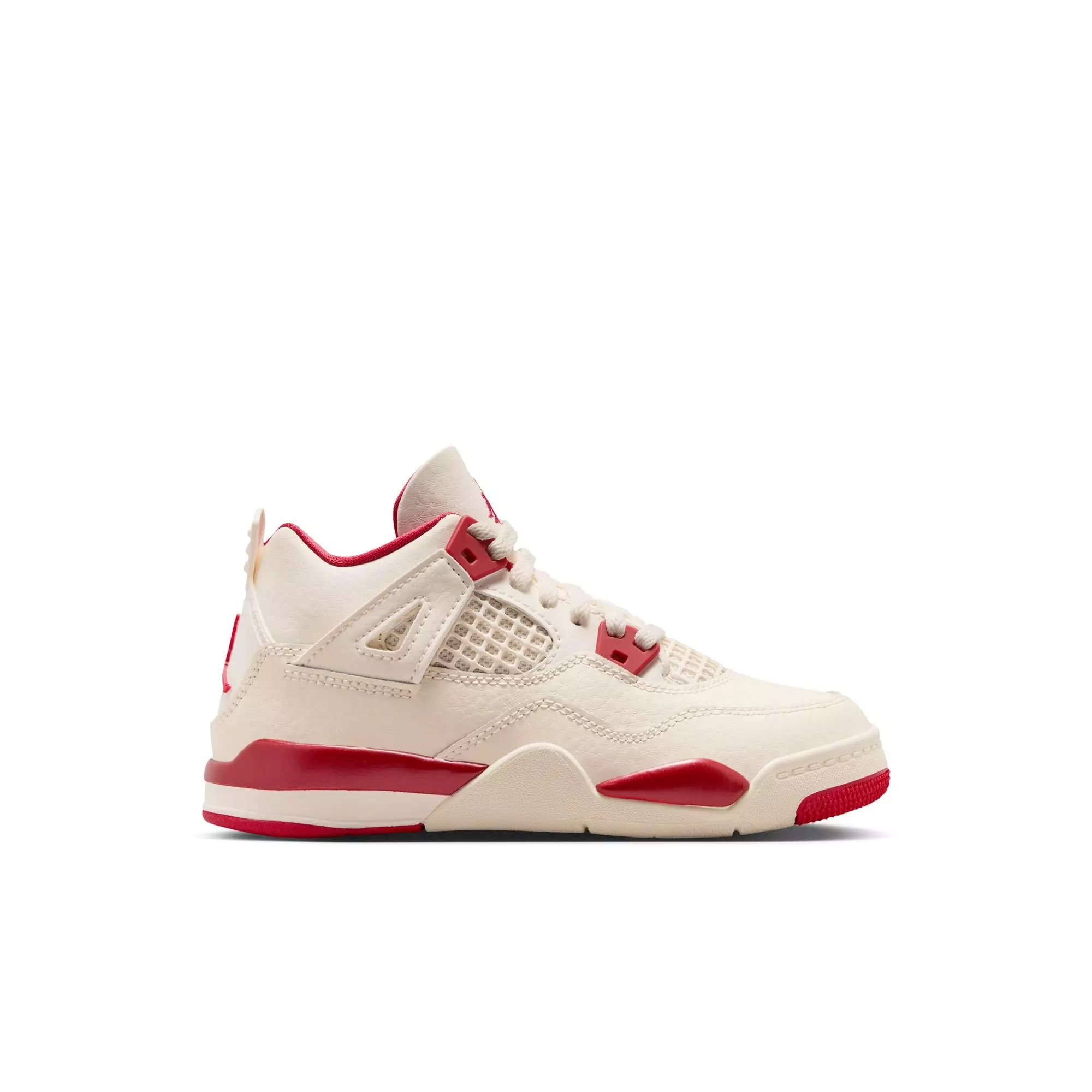 Jordan 4 Retro &ldquo;Sierra Red&rdquo; Preschool Girls' Shoe - PALE IVORY/SIERRA RED