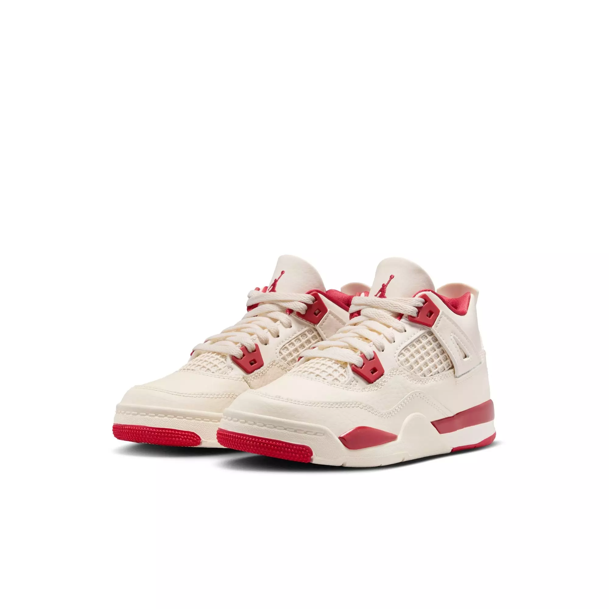 Jordan 4 Retro &ldquo;Sierra Red&rdquo; Preschool Girls' Shoe - PALE IVORY/SIERRA RED