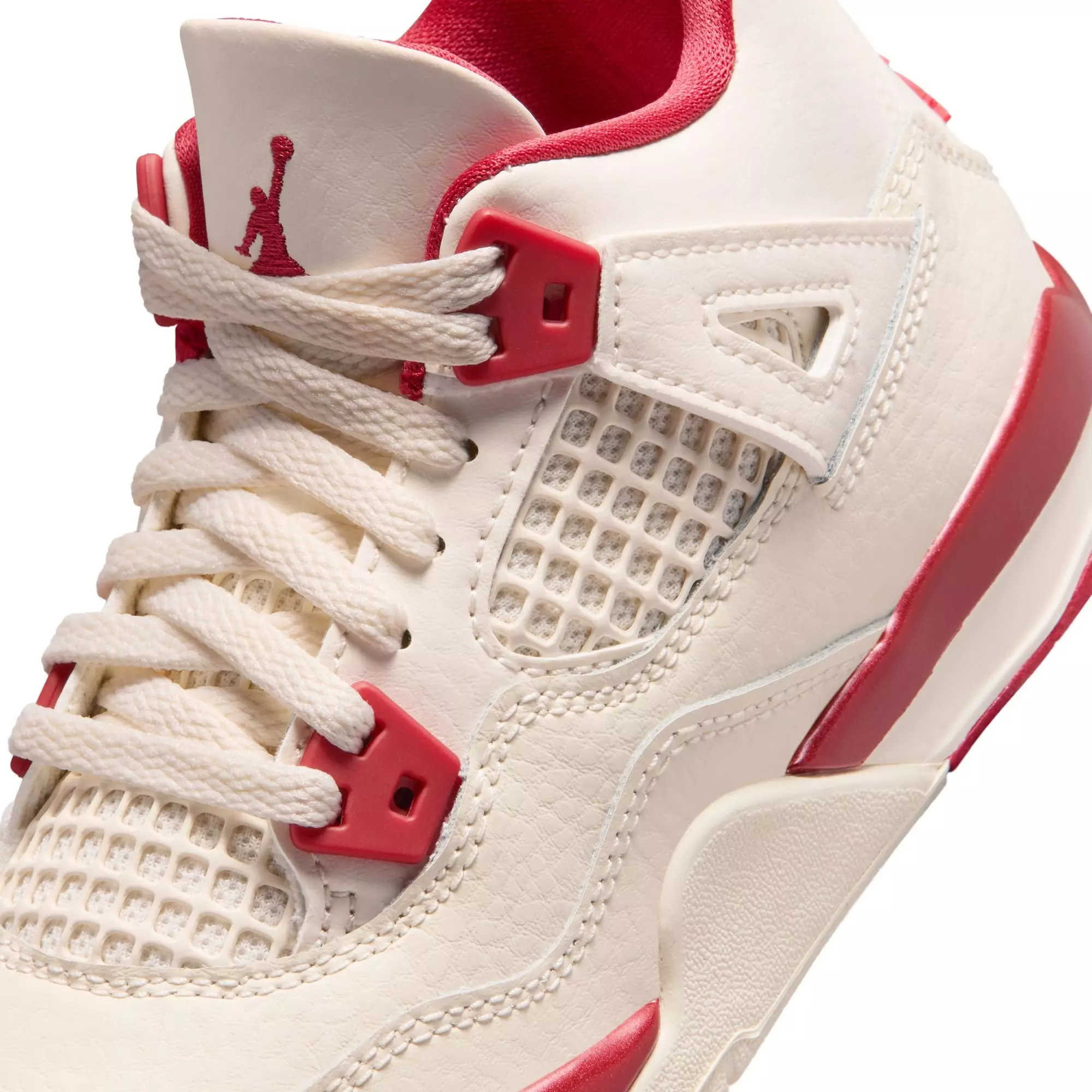 Jordan 4 Retro &ldquo;Sierra Red&rdquo; Preschool Girls' Shoe - PALE IVORY/SIERRA RED