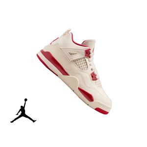 Jordan 4 Retro &ldquo;Sierra Red&rdquo; Preschool Girls' Shoe