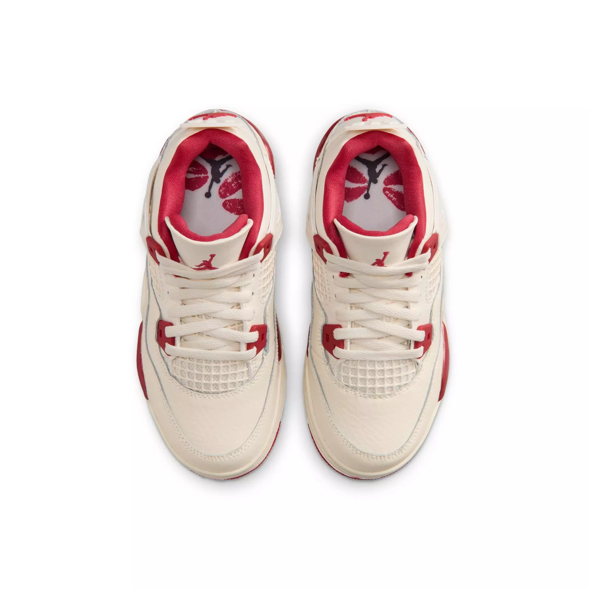 Jordan 4 Retro &ldquo;Sierra Red&rdquo; Preschool Girls' Shoe - PALE IVORY/SIERRA RED