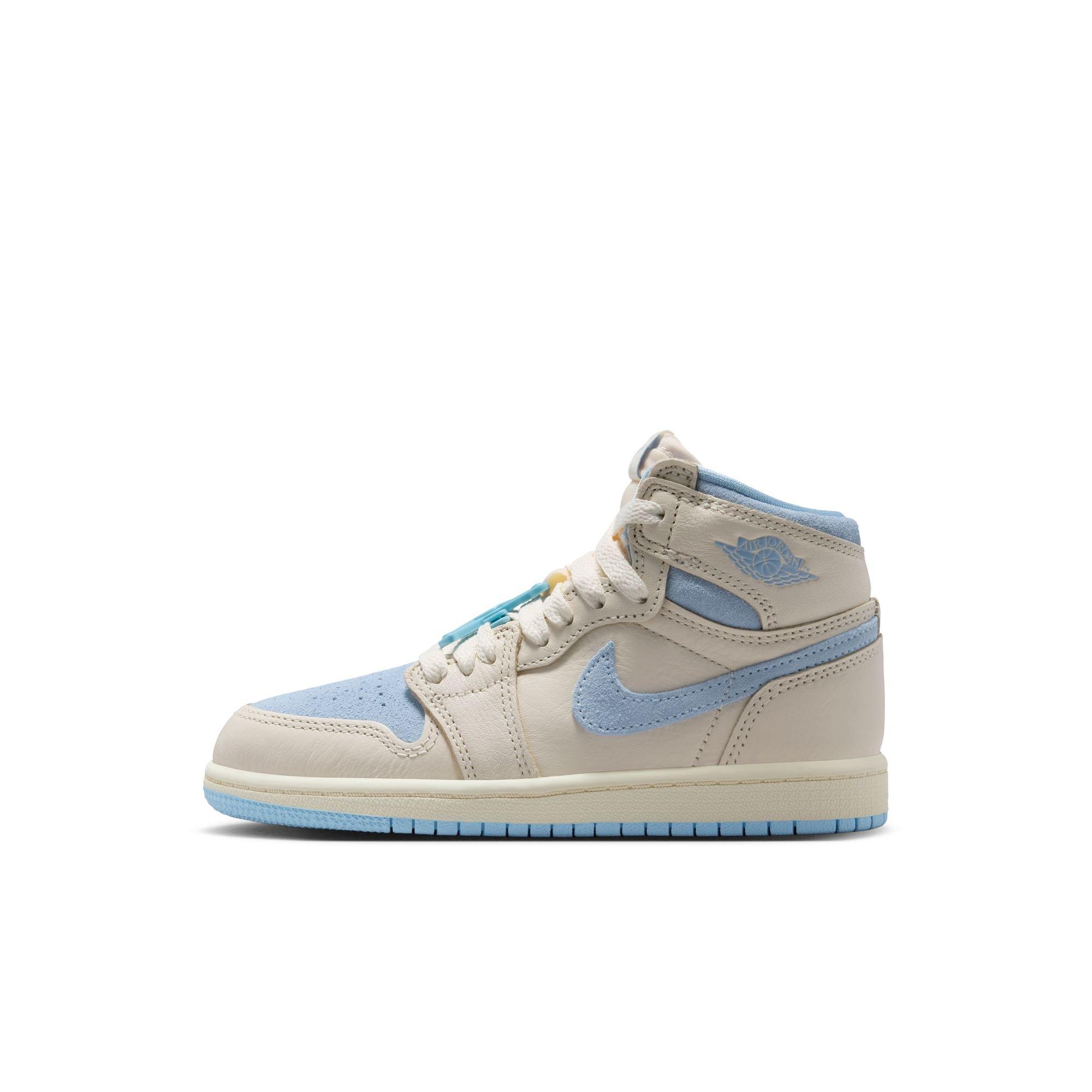 Jordan 1 Retro High OG &ldquo;Psychic Blue&rdquo; Preschool Girls' Shoe - PALE IVORY/PSYCHIC BLUE/COCONUT MILK Thumbnail View 9