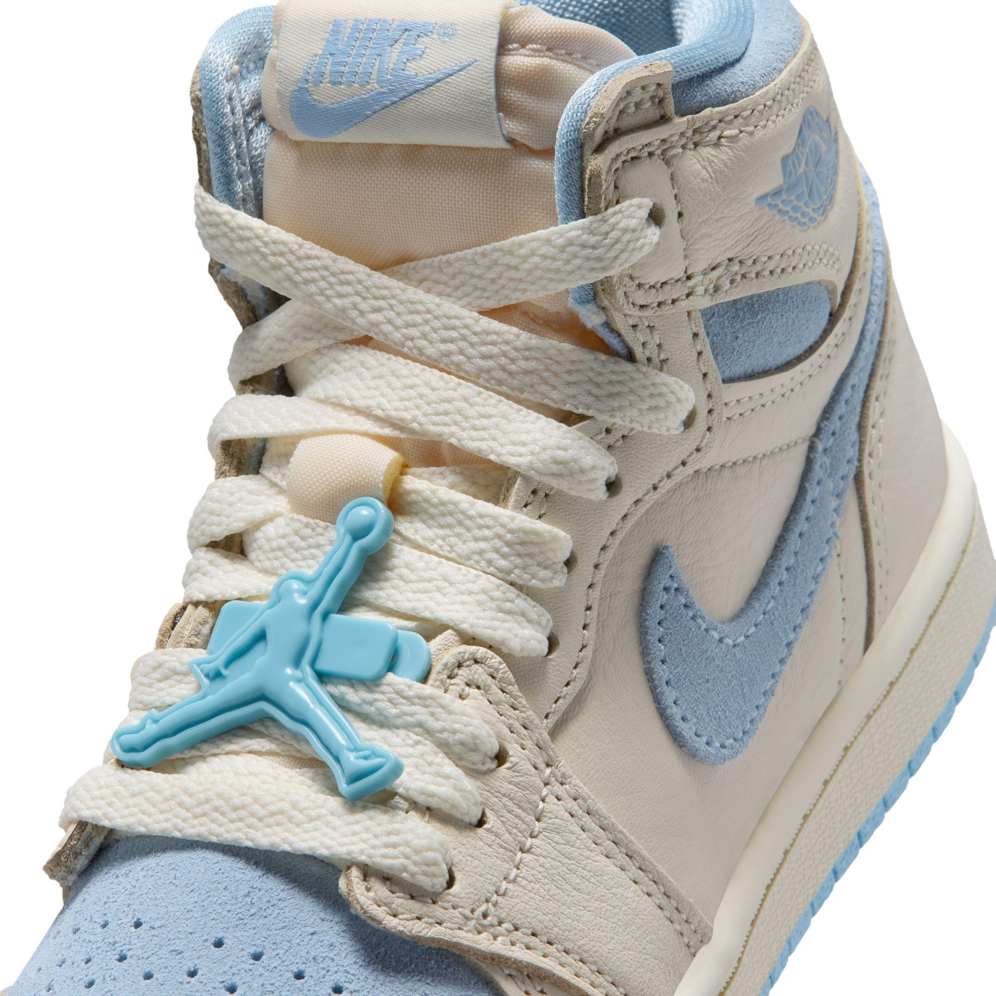 Jordan 1 Retro High OG &ldquo;Psychic Blue&rdquo; Preschool Girls' Shoe - PALE IVORY/PSYCHIC BLUE/COCONUT MILK Thumbnail View 5