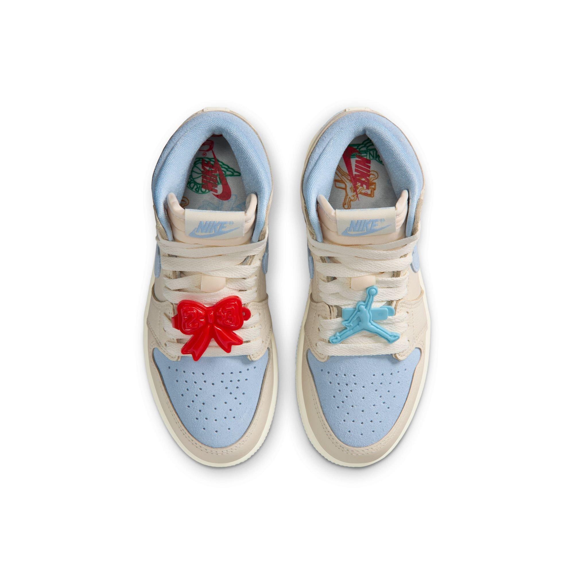 Jordan 1 Retro High OG &ldquo;Psychic Blue&rdquo; Preschool Girls' Shoe - PALE IVORY/PSYCHIC BLUE/COCONUT MILK Thumbnail View 12