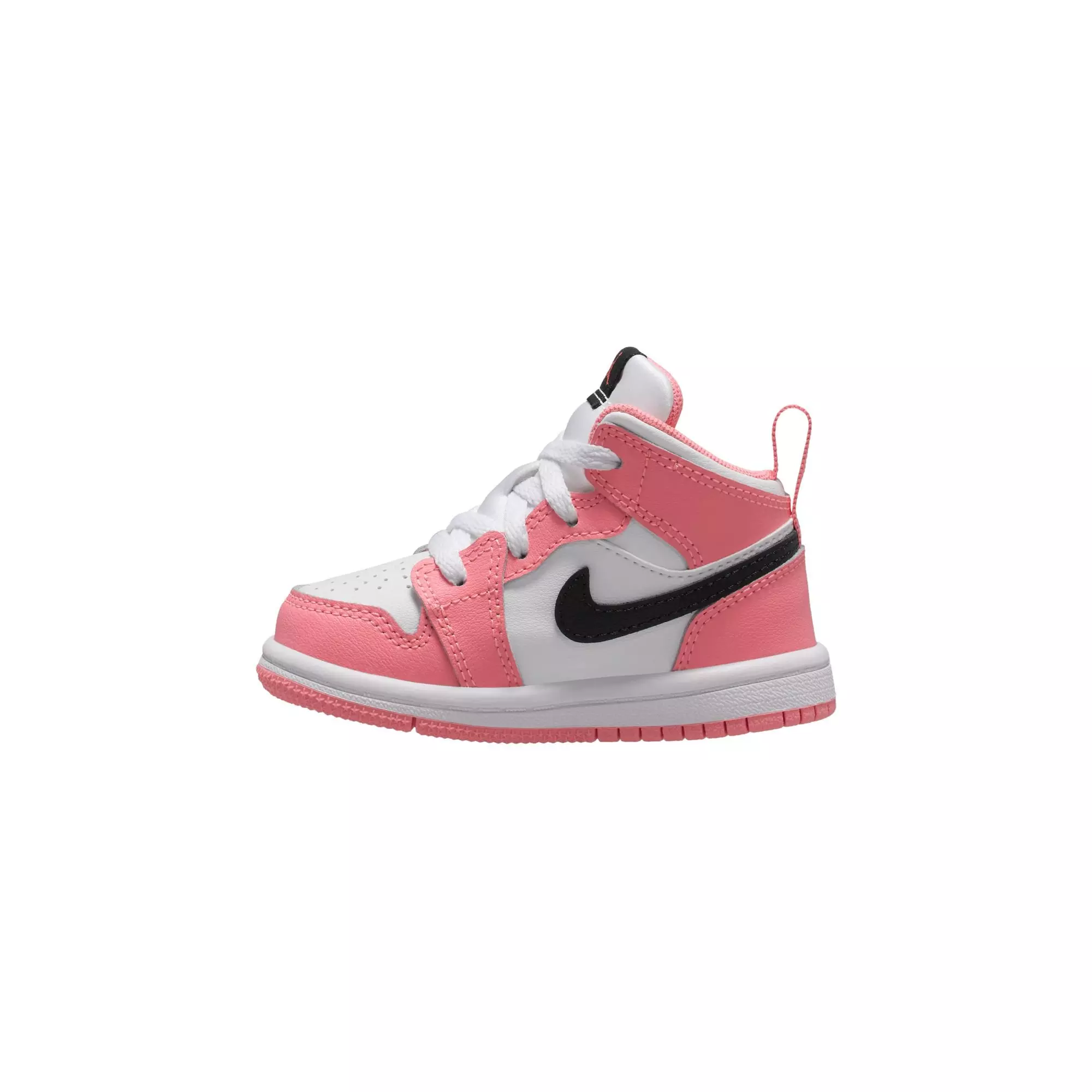 Jordan 1 Mid "Pink Gaze/Black/White" Toddler Girls' Shoe - PINK/BLACK