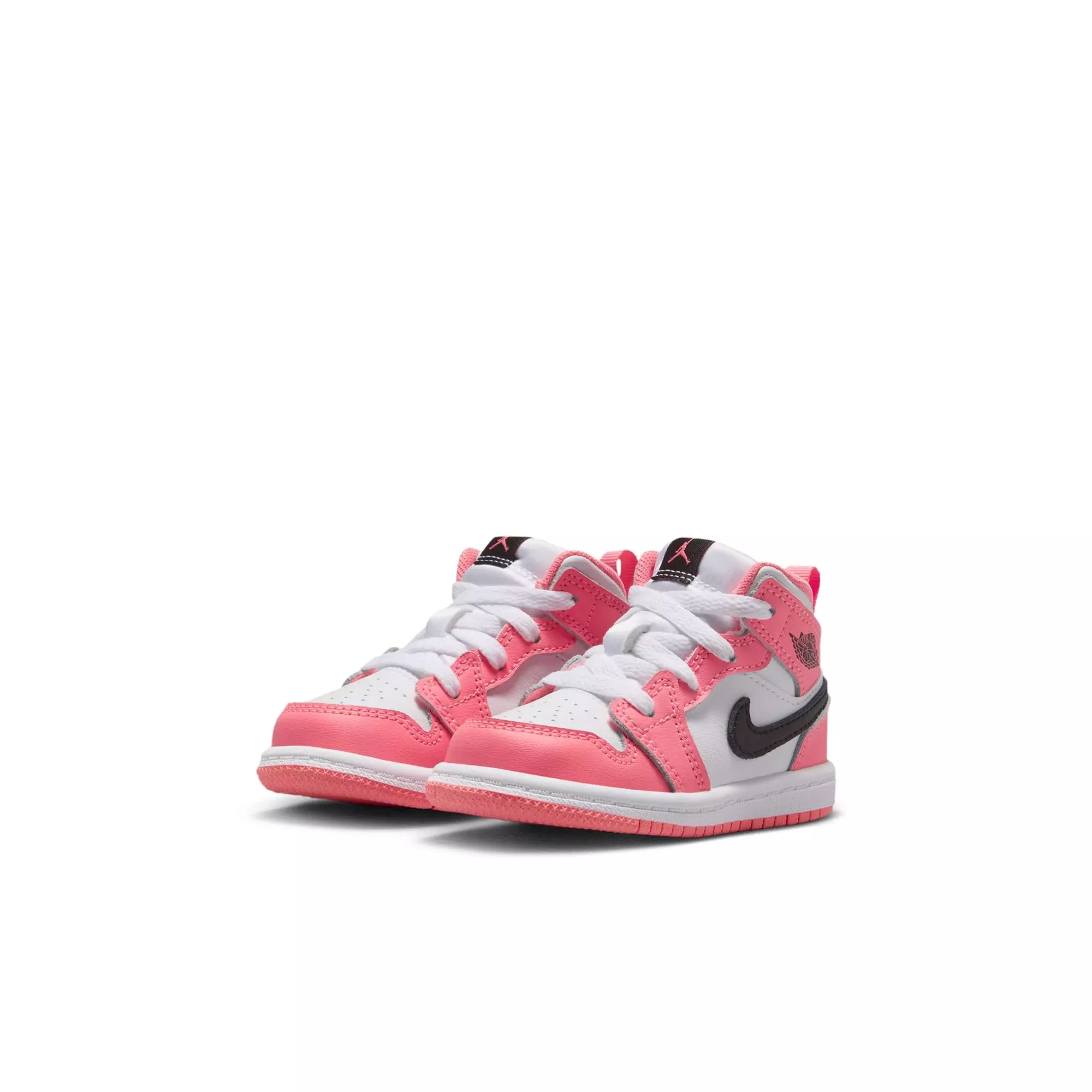 Jordan 1 Mid "Pink Gaze/Black/White" Toddler Girls' Shoe - PINK/BLACK