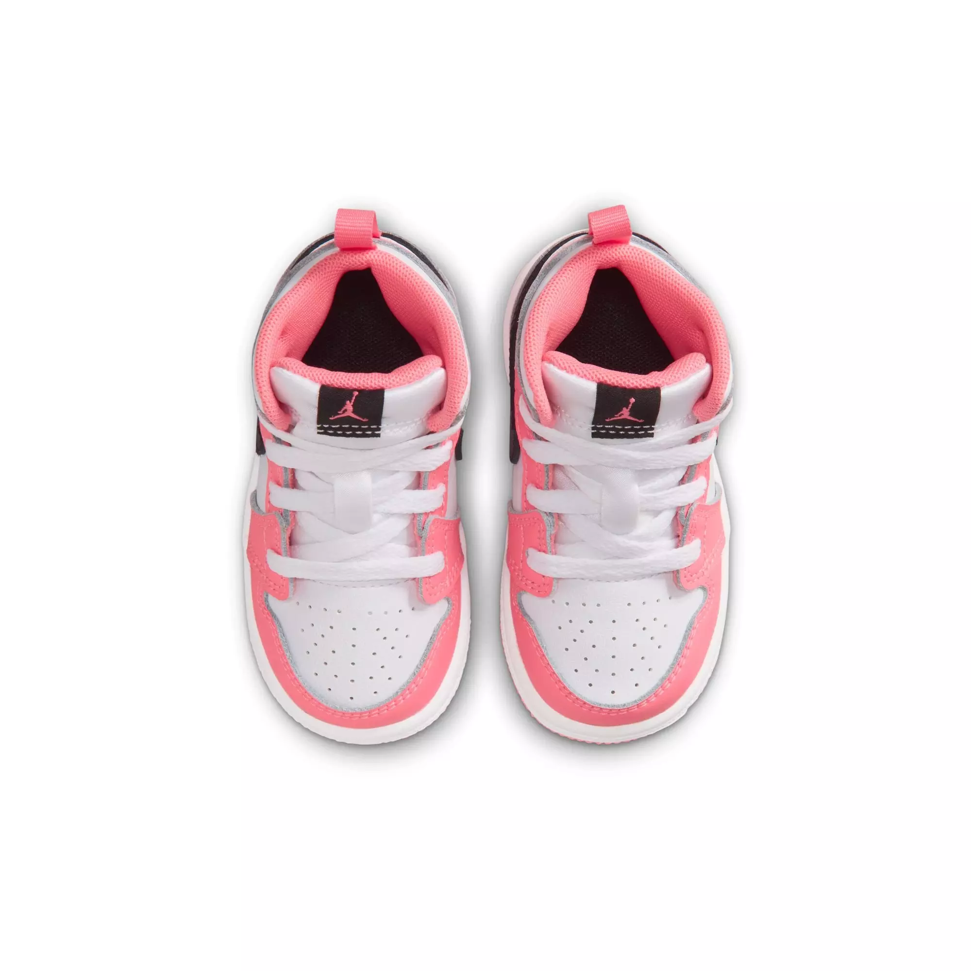 Jordan 1 Mid "Pink Gaze/Black/White" Toddler Girls' Shoe - PINK/BLACK