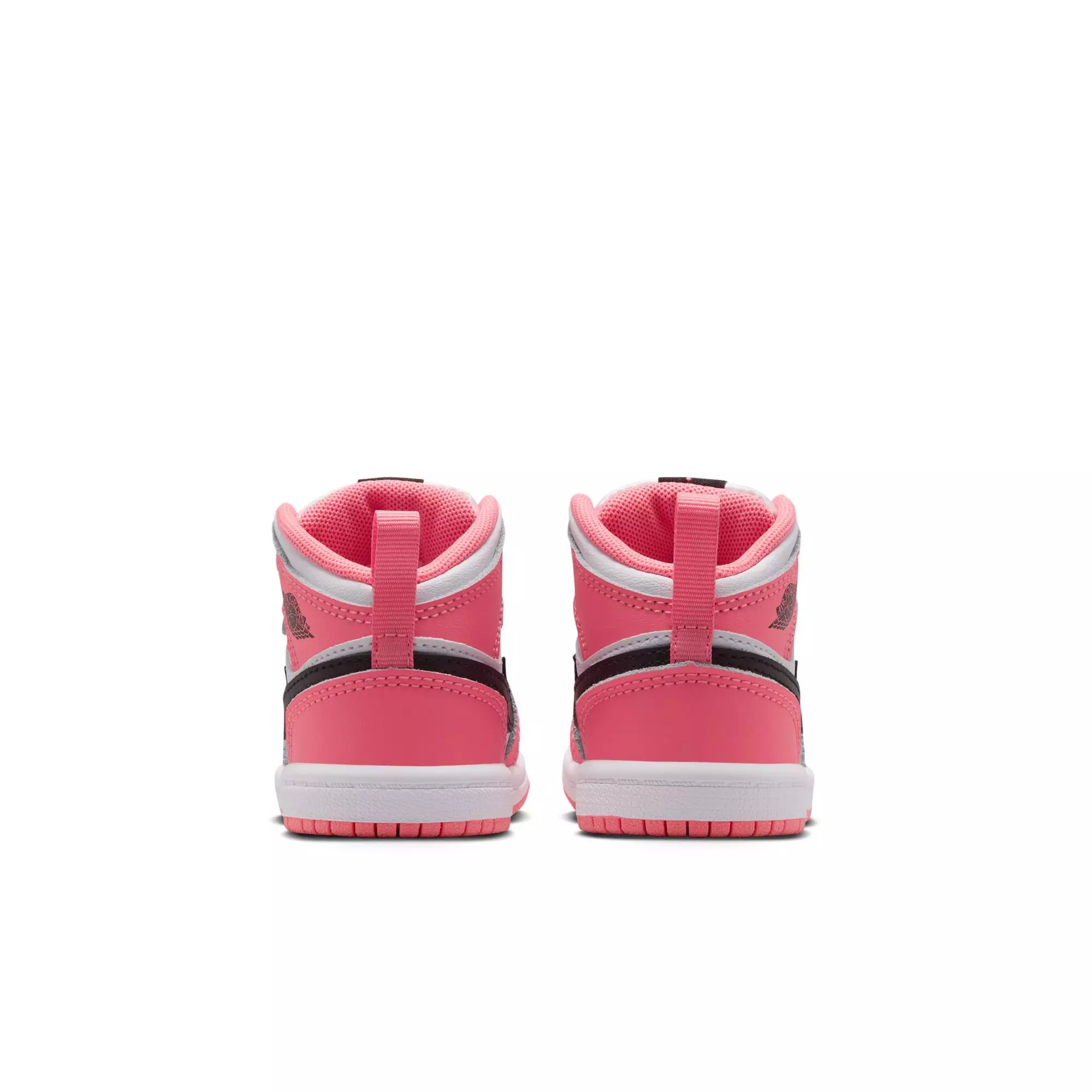 Jordan 1 Mid "Pink Gaze/Black/White" Toddler Girls' Shoe - PINK/BLACK
