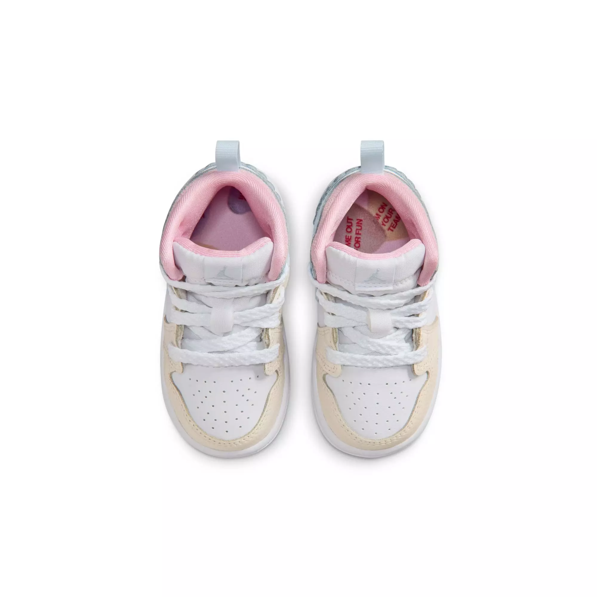 Jordan 1 Mid SE "Half Blue/Pale Ivory/White" Toddler Girls' Shoe - BLUE/PINK