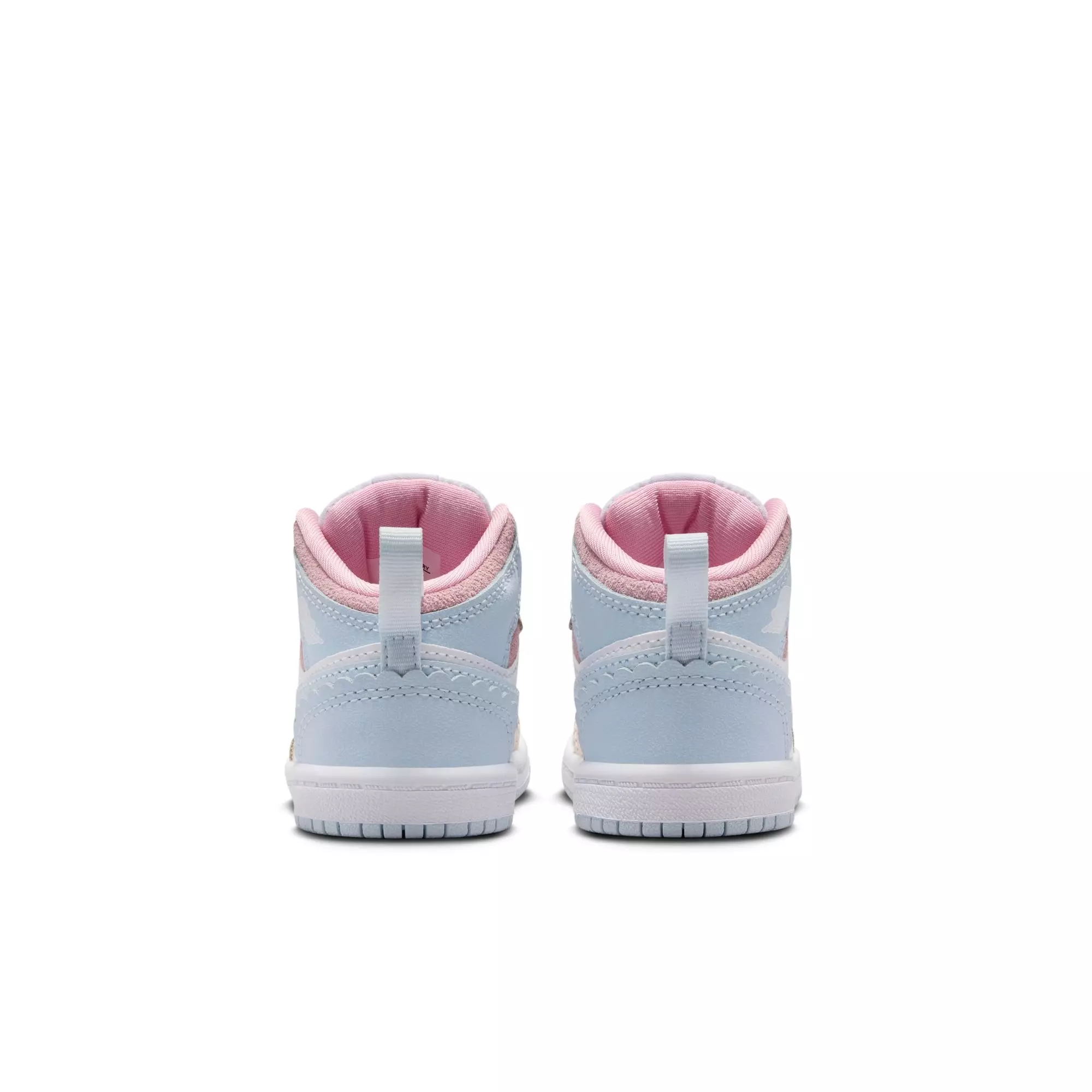 Jordan 1 Mid SE "Half Blue/Pale Ivory/White" Toddler Girls' Shoe - BLUE/PINK