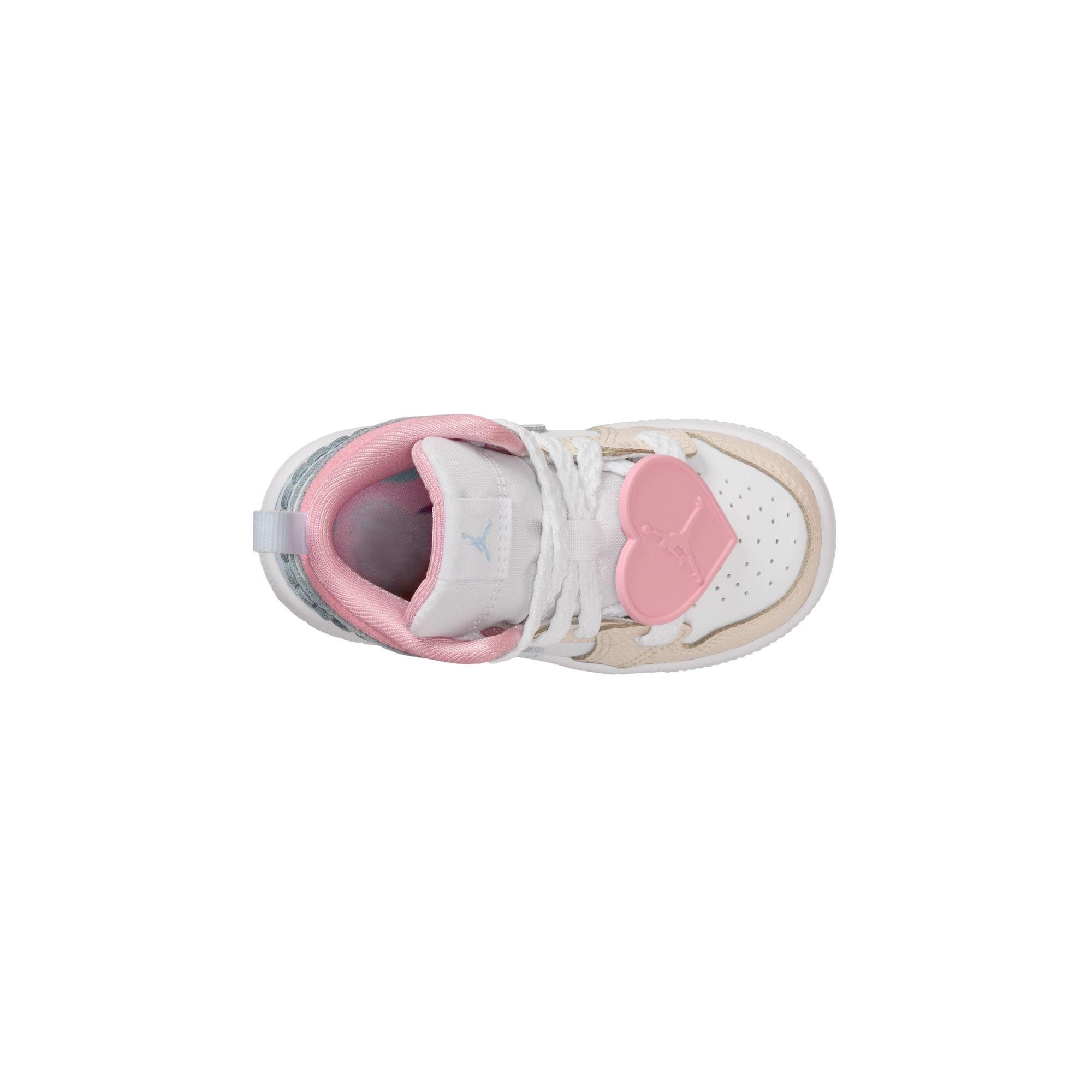 Jordan 1 Mid SE "Half Blue/Pale Ivory/White" Toddler Girls' Shoe - BLUE/PINK Thumbnail View 7