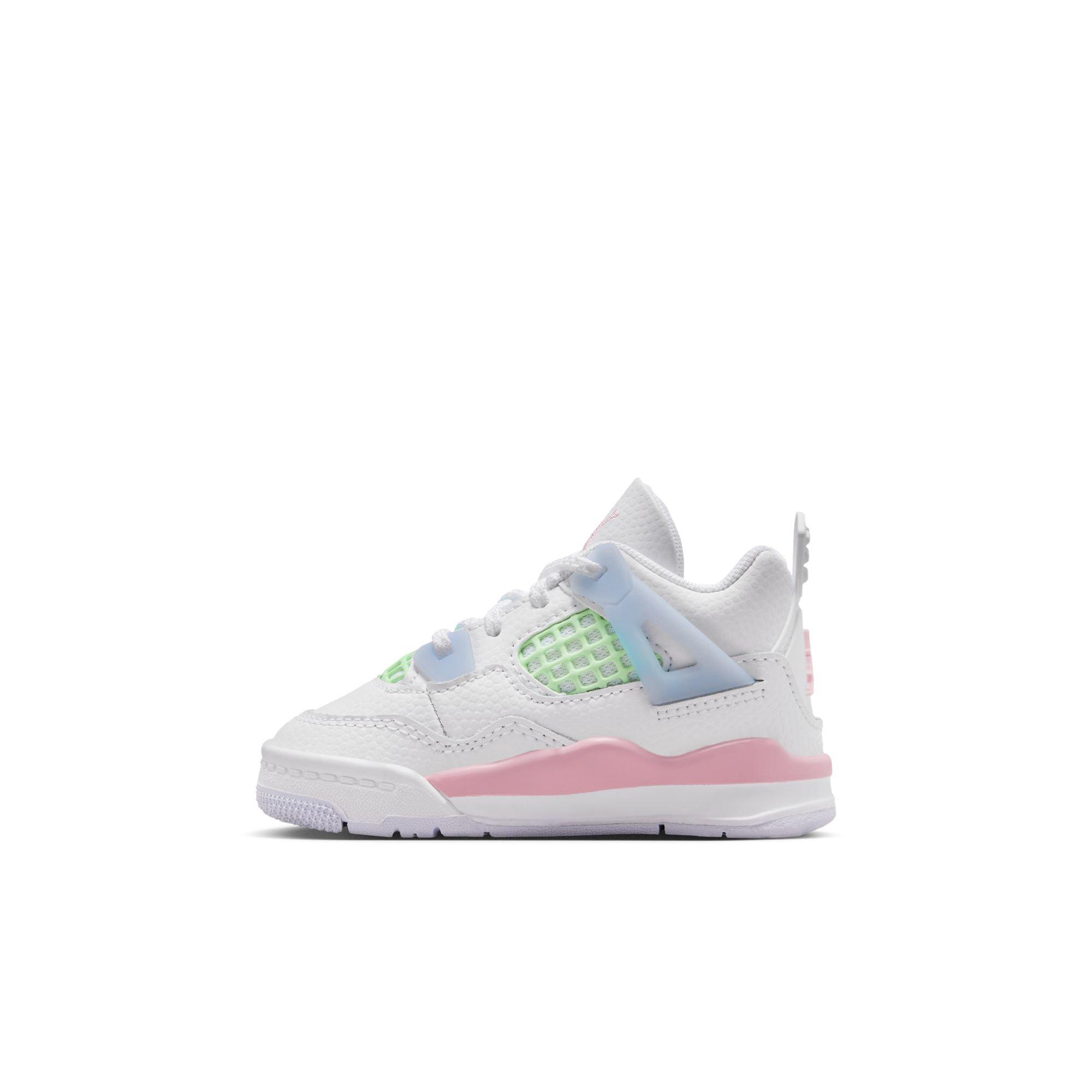Jordan 4 Retro &ldquo;Valentine's Day&rdquo; Toddler Kids' Shoe - WHITE/SOFT PINK/HALF BLUE Thumbnail View 10