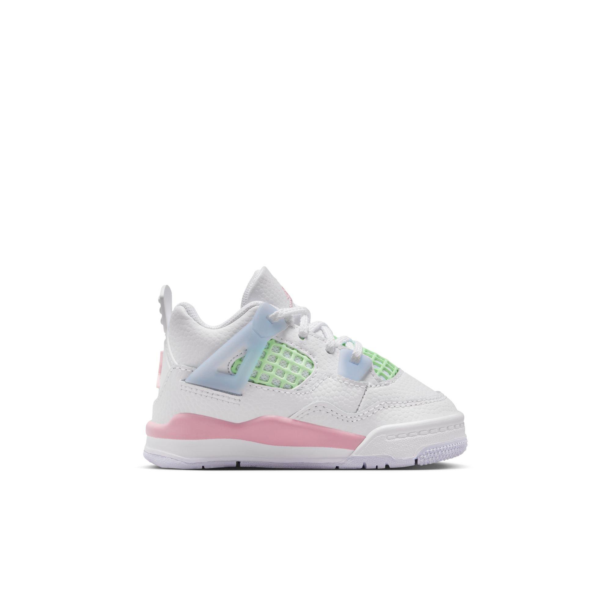 Jordan 4 Retro &ldquo;Valentine's Day&rdquo; Toddler Kids' Shoe - WHITE/SOFT PINK/HALF BLUE Thumbnail View 3